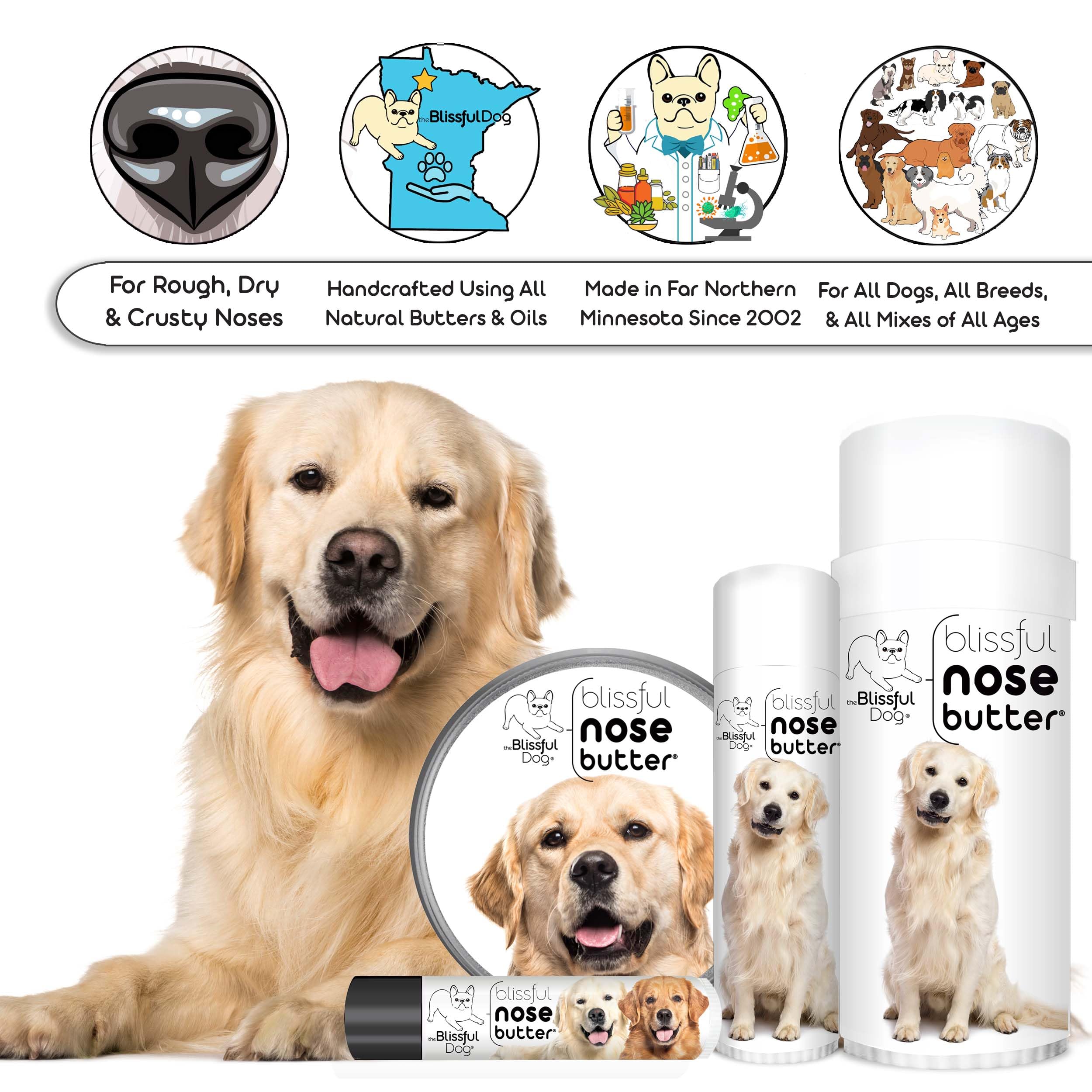 The Blissful Dog Golden Retreiver Unscented Nose Butter