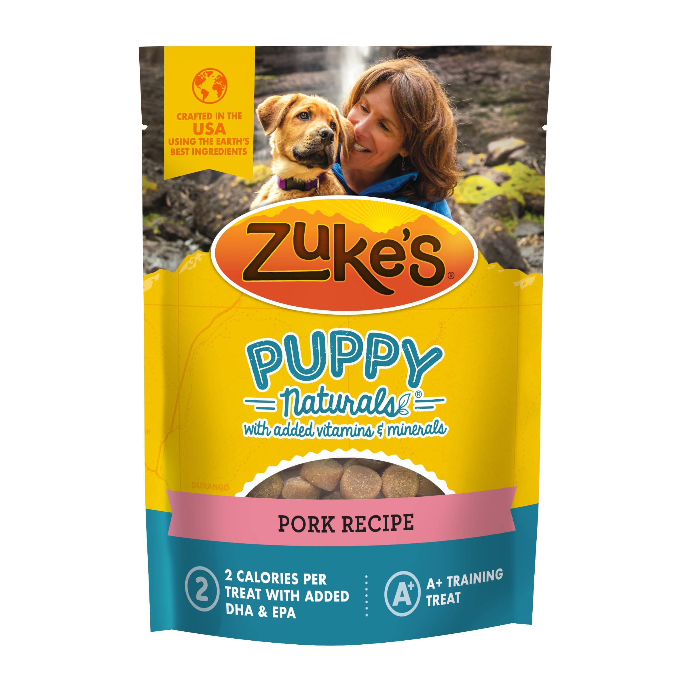 Zuke s Puppy Naturals Dog Training Treats, Pork & Chickpea Recipe, Nutrient-Rich Mini Dog Treats for Training, Grain Free Puppy