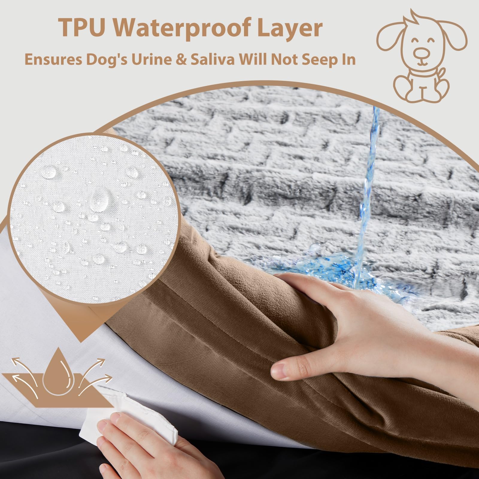 WNPETHOME Giant Dog Bed, Washable Dog Couch with Removable Waterproof Cover, Orthopedic Large Pet Sofa Bed with Bolster Sides fo