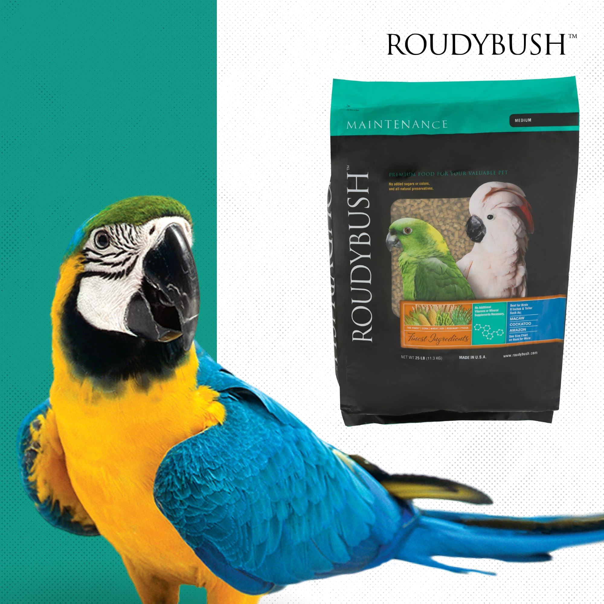 Roudybush Daily Maintenance Bird Food, Medium, 25-Pound