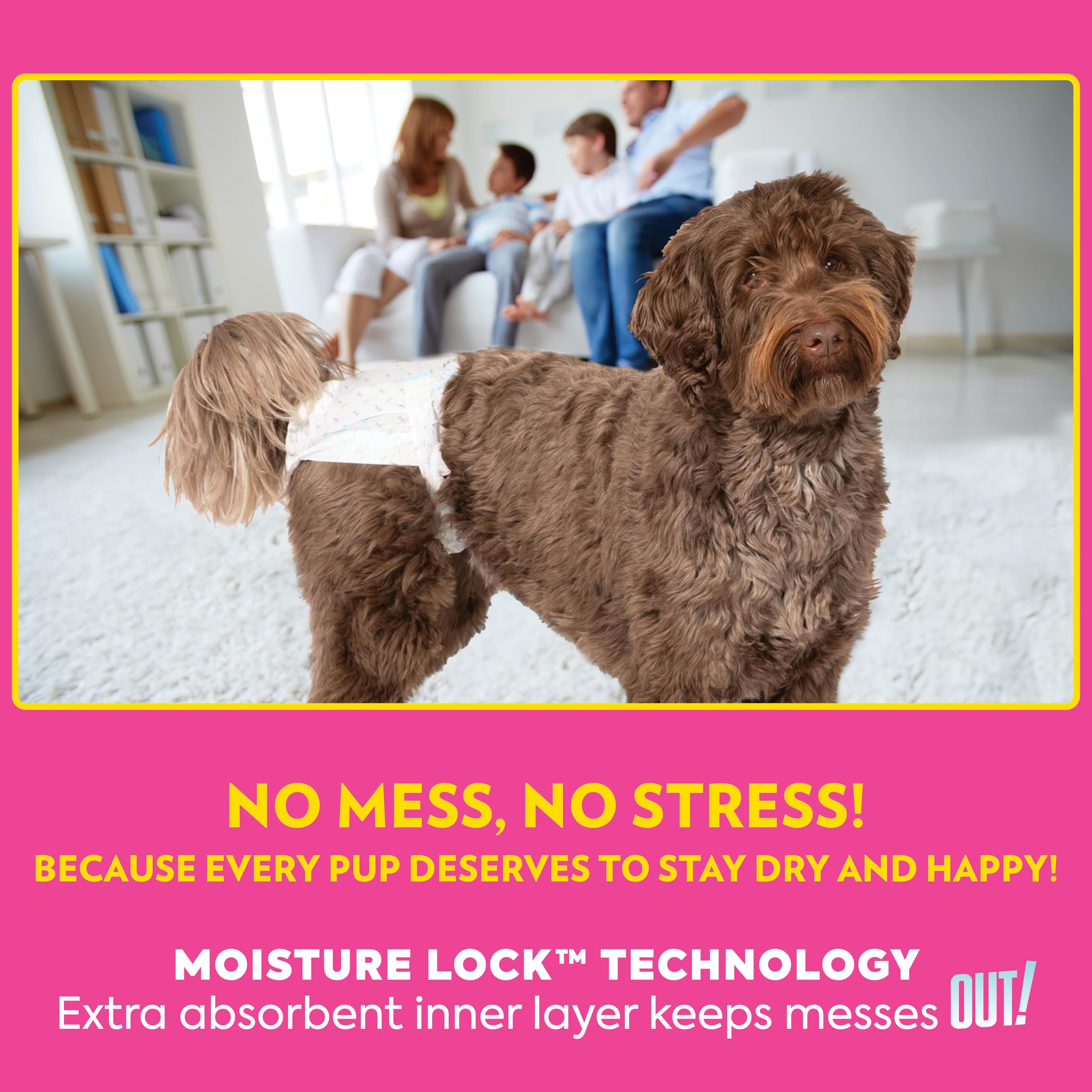 OUT! Disposable Dog Diapers for Female Dogs, XS/S, 13”-18” Waist, Soft Absorbent Material, 96 Count, White