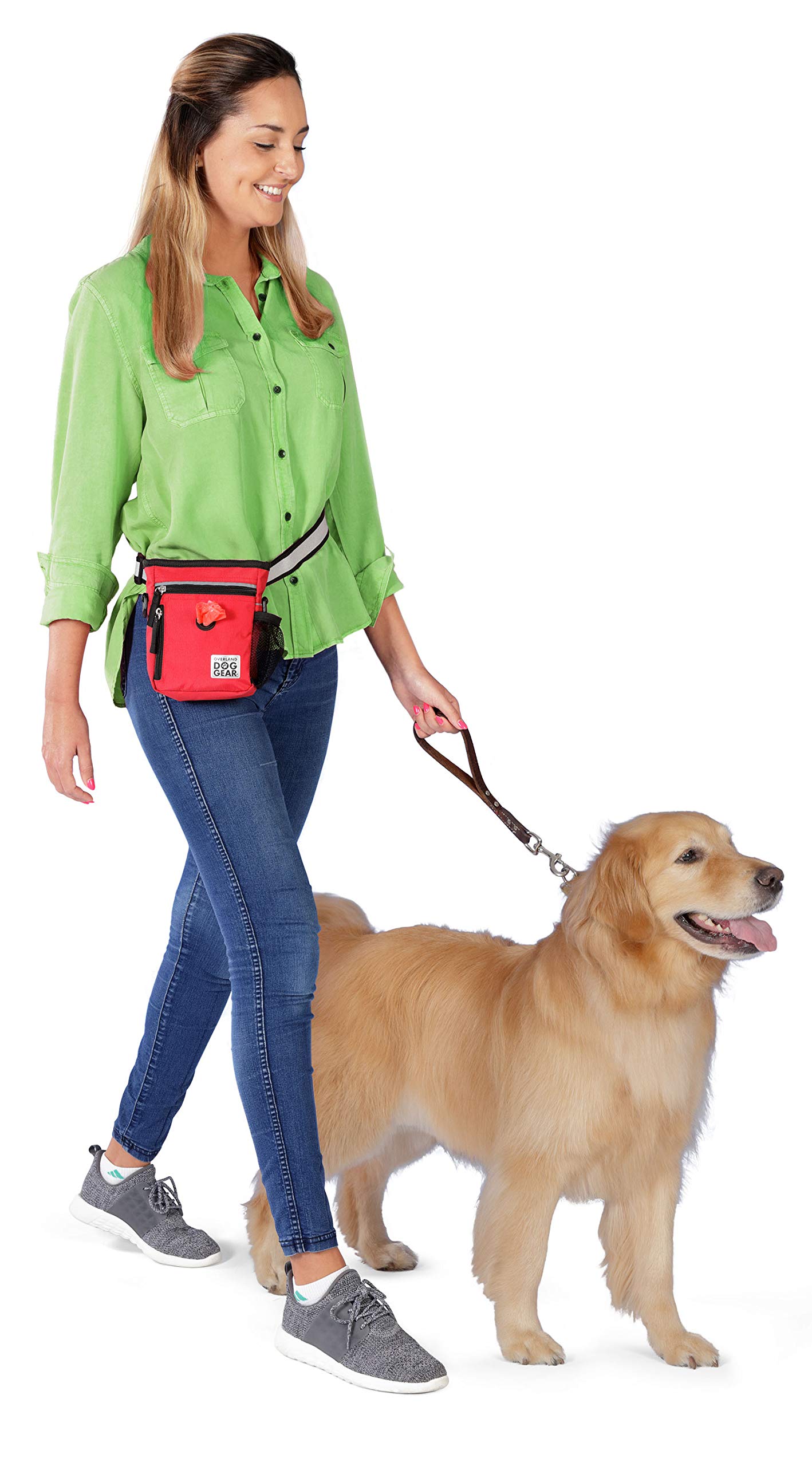 Mobile Dog Gear, Small Dog Walking Bag, Day or Night Reflective, 6 x 7 Inches