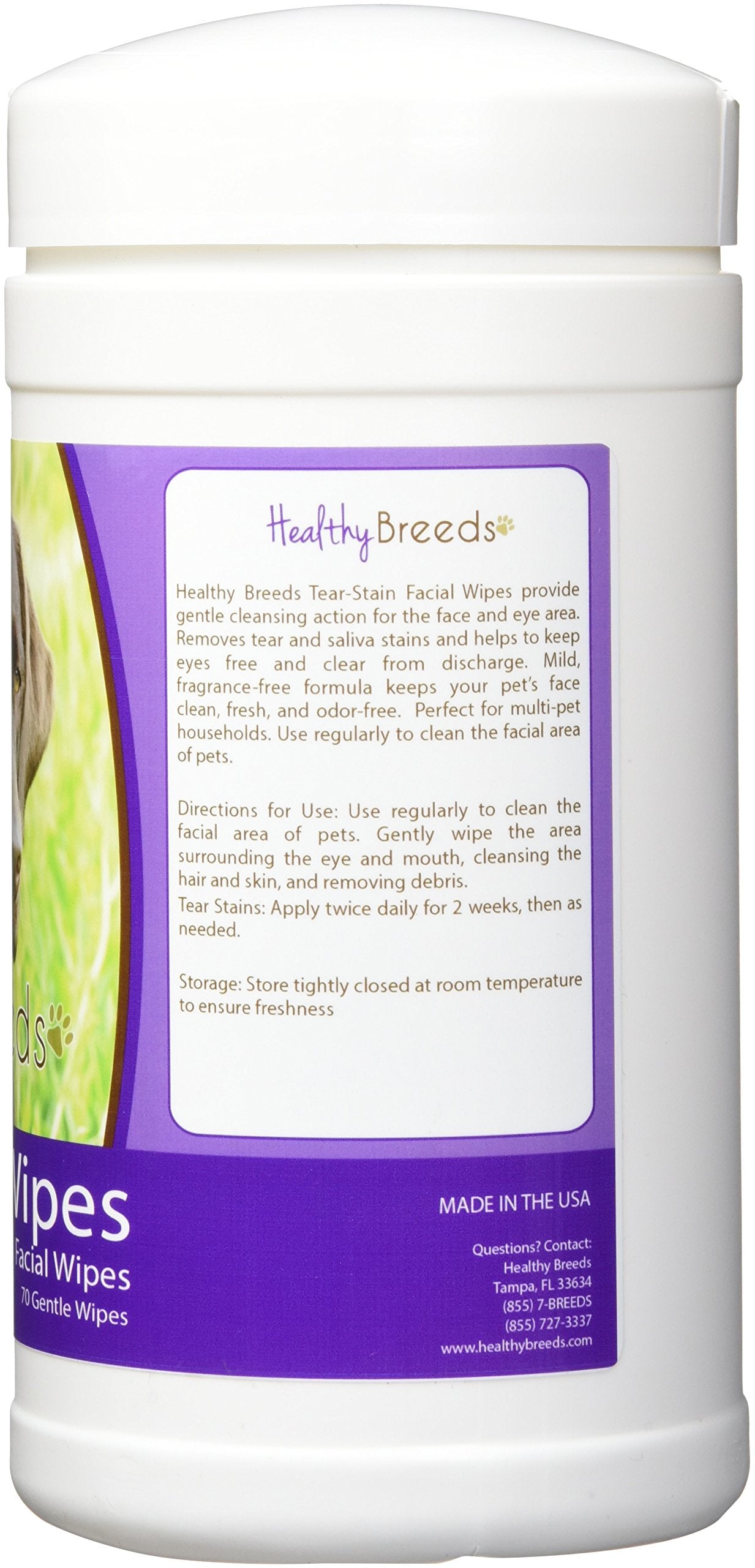Healthy Breeds Labrador Retriever Tear Stain Wipes 70 Count