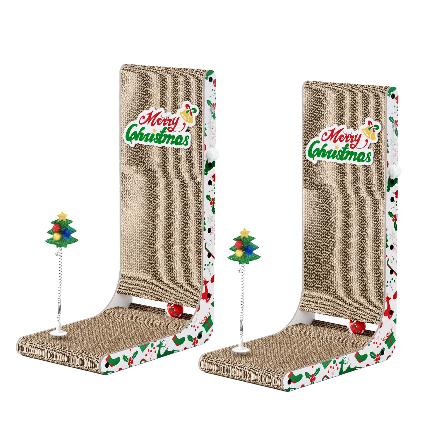 Cardboard Cat Scratcher, 23.6 Inch L Shaped Vertical Cat Scratching Board, Wall-Mount Cat Scratchers For Indoor Cats (Colorful, 