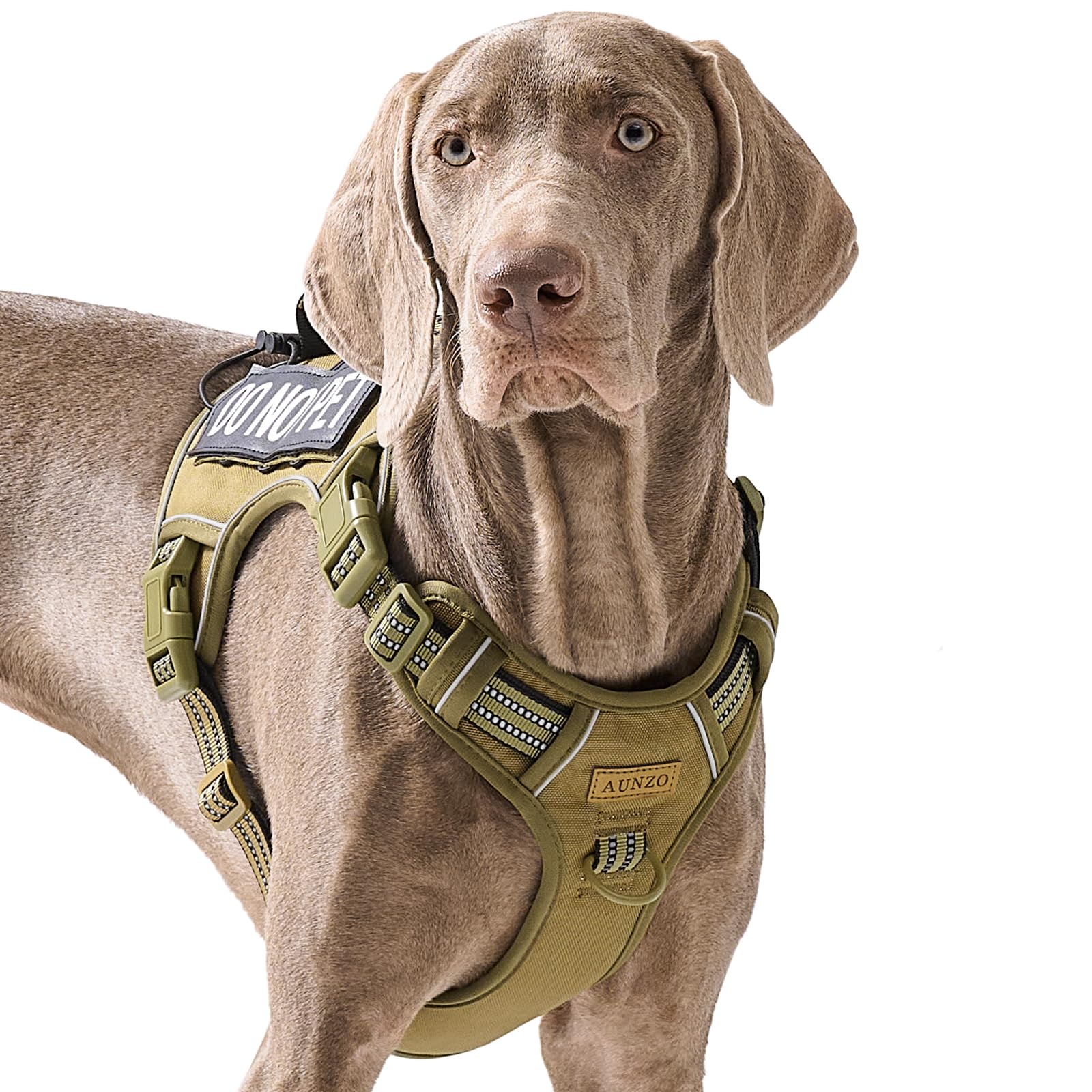 Adjustable No-Pull Tactical Dog Vest Harness For Big Dog Breeds, Siberian Husky Labrador Golden Retriever, Reflective Breathable