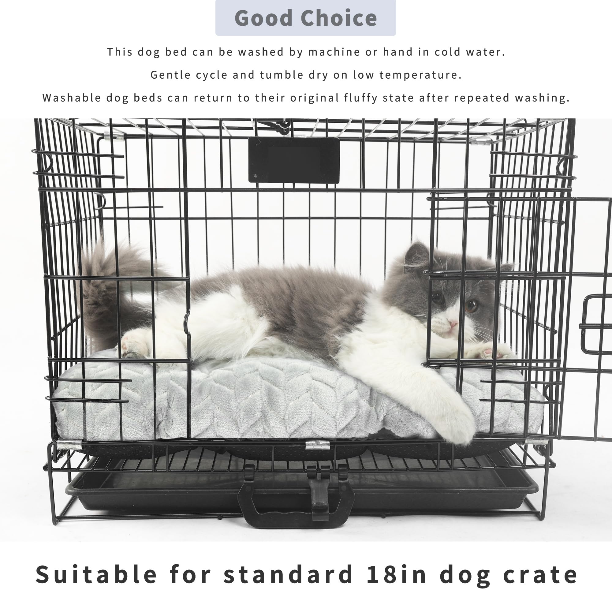 Small Dog Bed For Crate Washable 18 Inch Dogs Mats For Sleeping,Up To 10 Lbs Fluffy New Born Puppy For Carrier Tire Printing Gra
