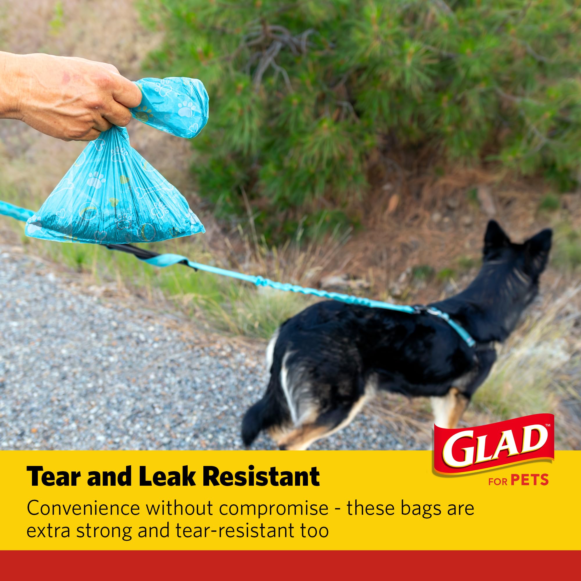 Glad for Pets Scented Waste Bags, Tear Resistant, 90 Count, Multicolor, Lemon Scent, Model FF37259