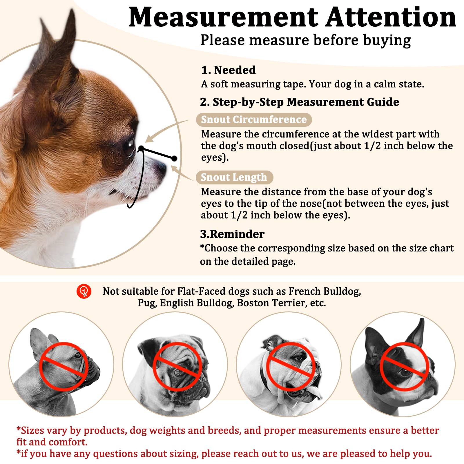 Mayerzon Short Snout Dog Muzzle, Small Muzzle For Chihuahua Shih Tzu American Bully Boxer Puppy, Soft Fabric Mouth Cover For Gro