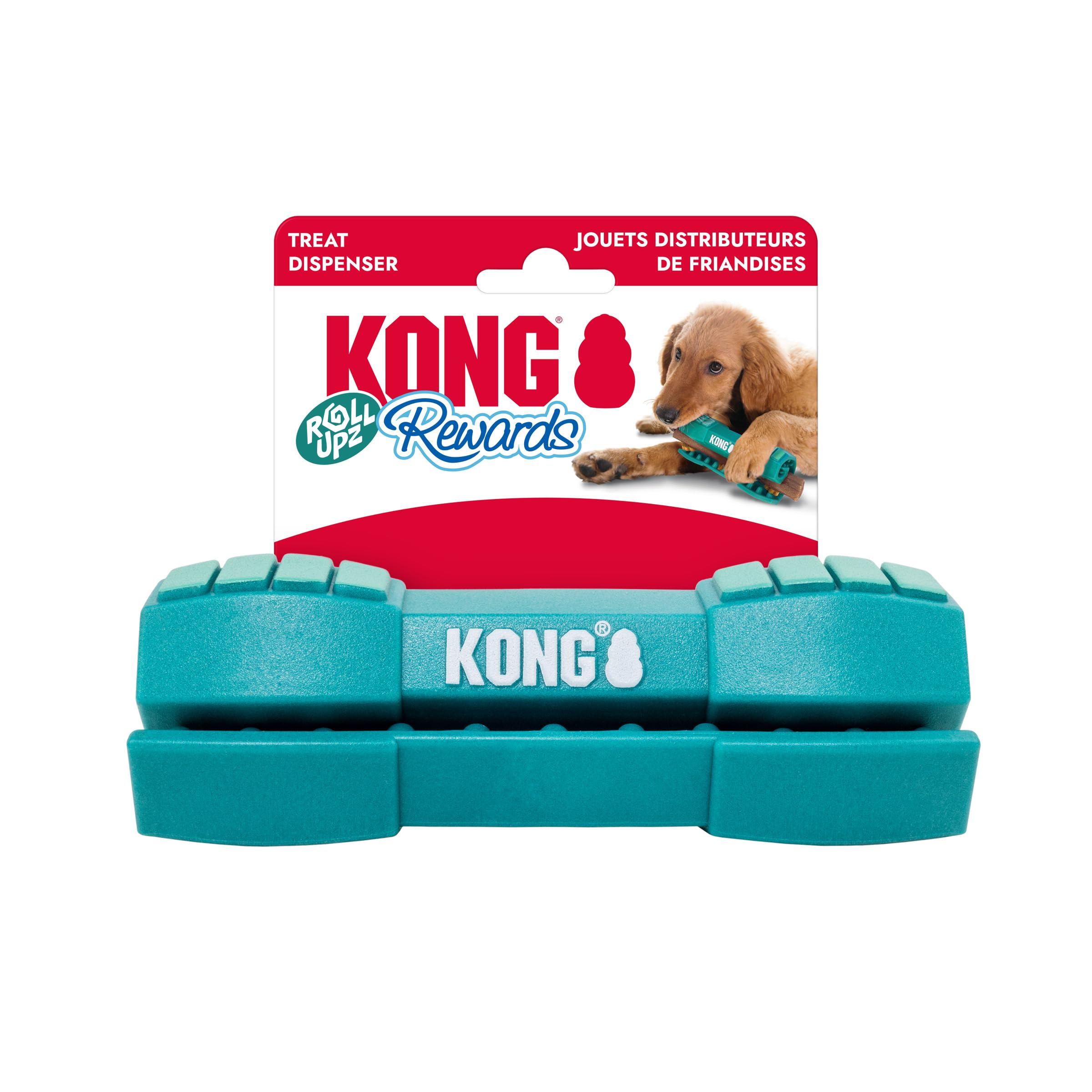 KONG Rewards Roll Upz Dog Toy - Durable Treat Dispenser for Chews, Paste & Ziggies Snacks, Interactive Enrichment Toy for Mental