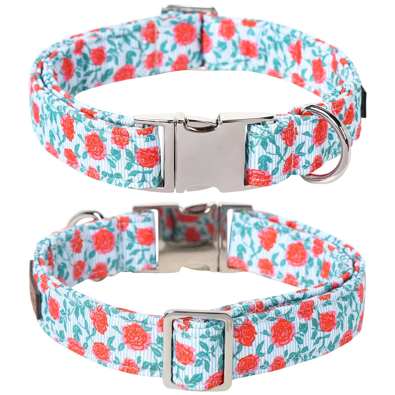 Lionet Paws Design Dogs Collar Cute Flower Sailor Bow Dog Collars For Girl Female Small Medium Dogs With Rose M