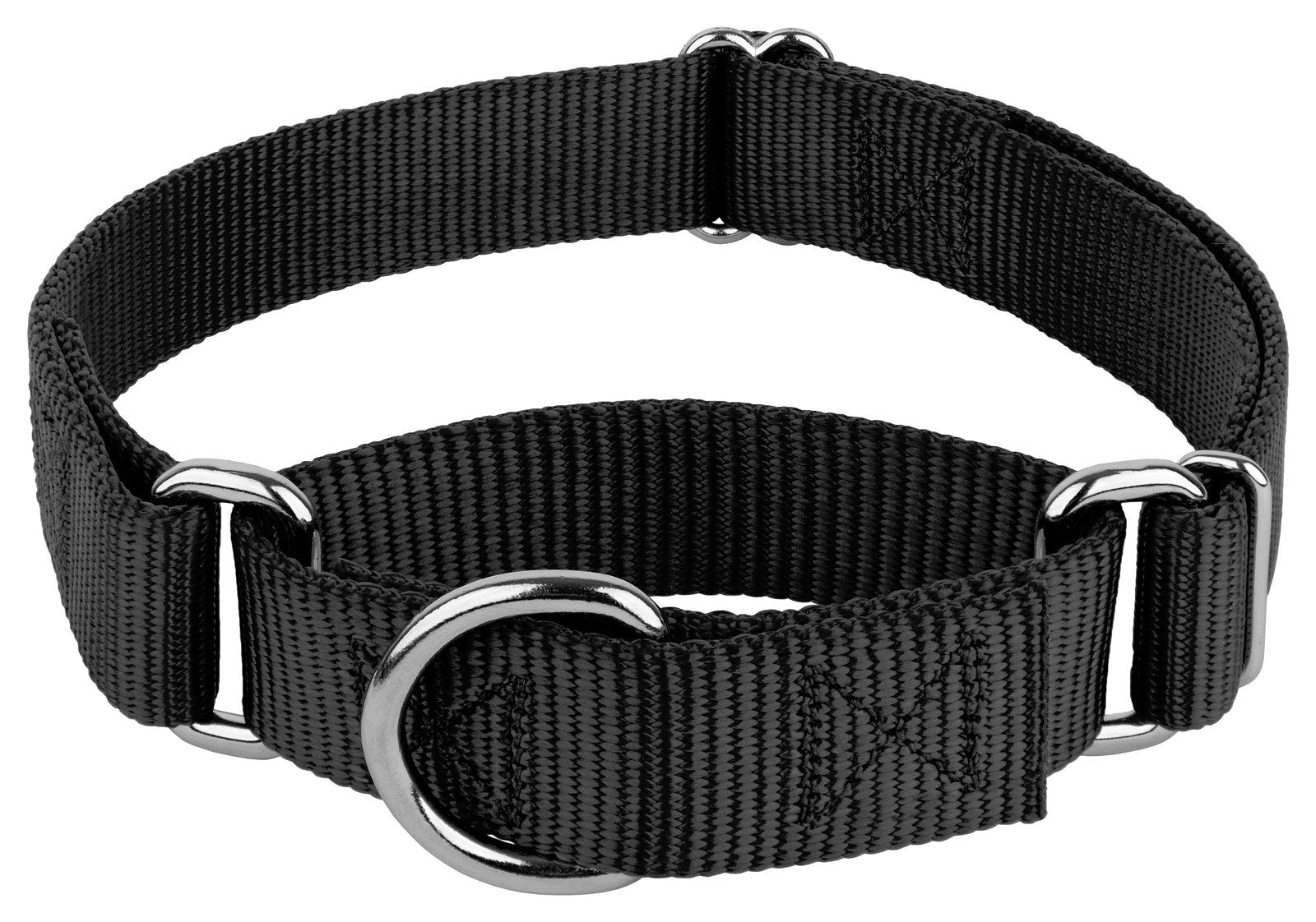 Country Brook Petz - Black Martingale Heavy Duty Nylon Dog Collar - 21 Vibrant Color Options (3/8 Inch Width, Mini)