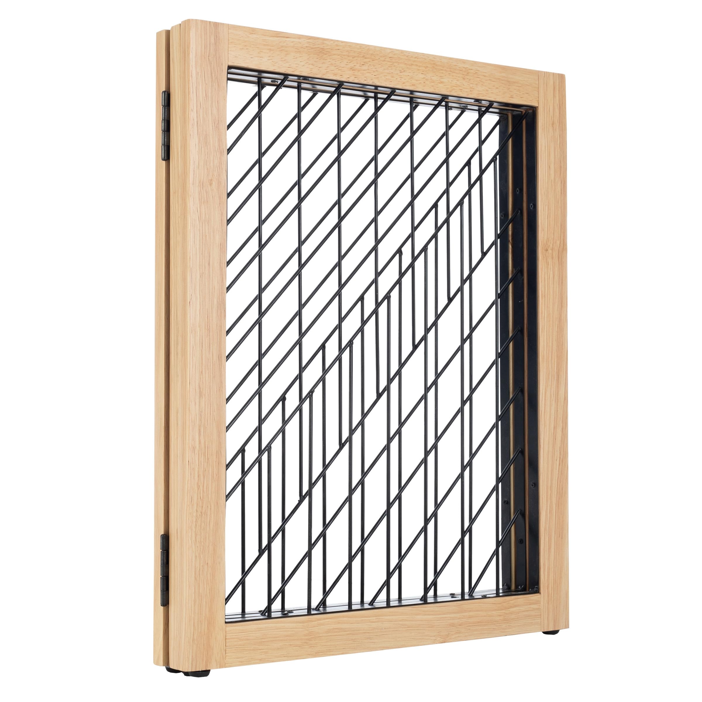 Pet Gate - 3-Panel Indoor Folding Dog Gate For Stairs Or Doorways - 54X24-Inch Freestanding Pet Fence For Cats And Dogs By Petmaker (Natural)