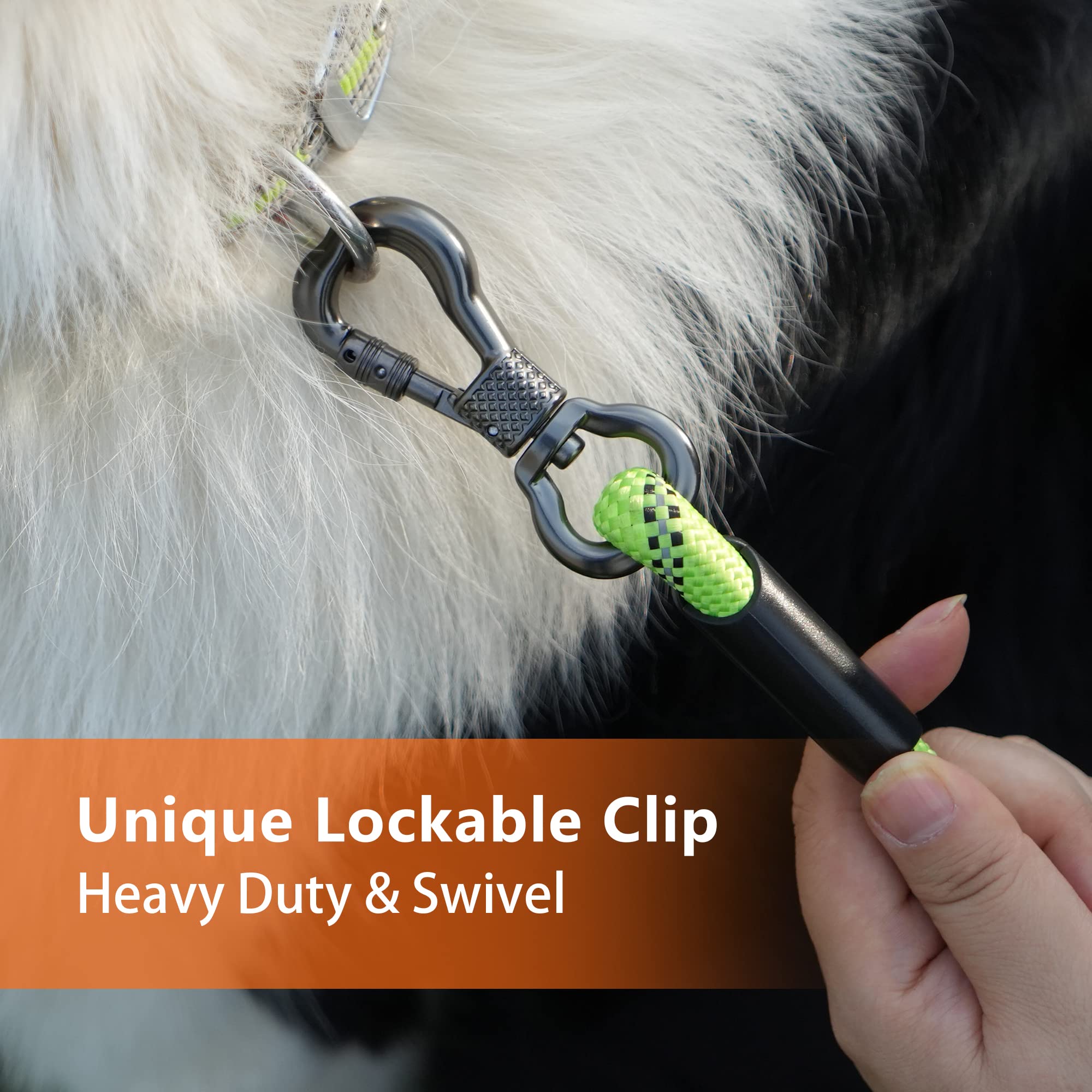 Ntr Heavy Duty Dog Leash, 30Ft Reflective Dog Leash With Swivel Lockable Hook And Comfortable Padded Handle, Puppy Leash For Walking, Hunting, Camping, Backyard For Small Medium And Large Dogs