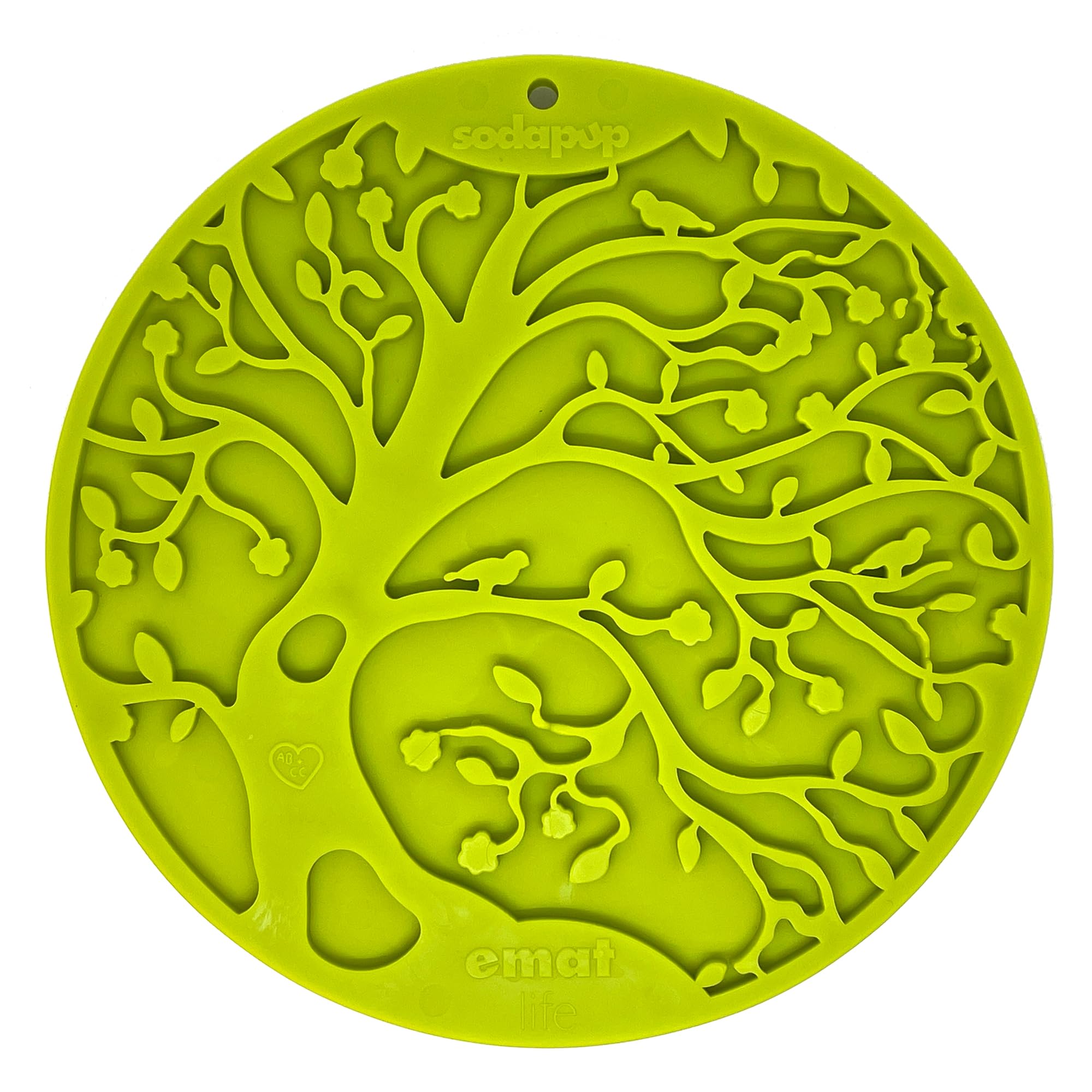 SodaPup Tree of Life eMat - Durable Enrichment Feeder with Suction Cups Made in USA from Non-Toxic, Pet-Safe, Food Safe Rubber f