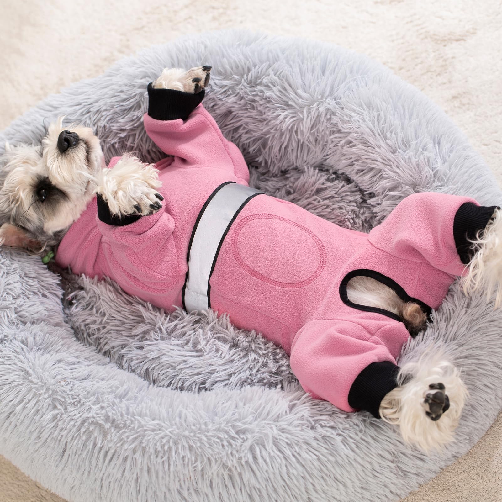 Polar Fleece Dog Pajamas Bodysuit - Small To Medium Dogs, Winter Jacket & Sweater For Small Dogs, Four-Legged Warm Clothes