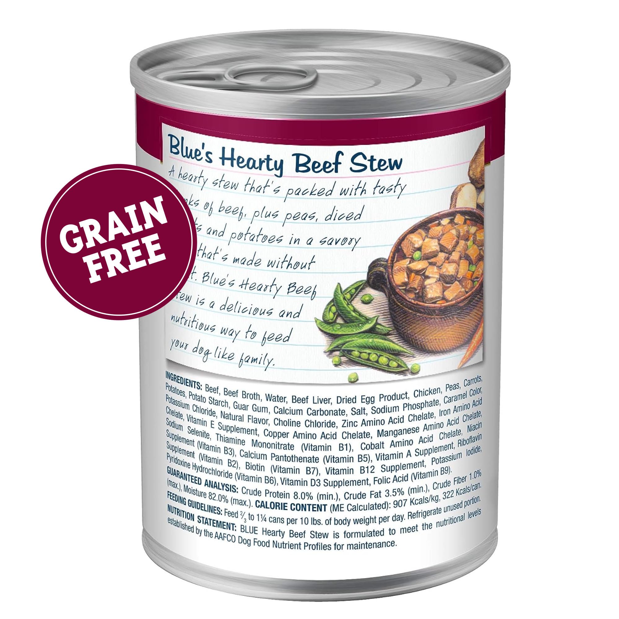 Blue Buffalo Blue s Stew Grain-Free Wet Dog Food, Made with Natural Ingredients, Hearty Beef Stew, 12.5-oz. Cans (12 Count)