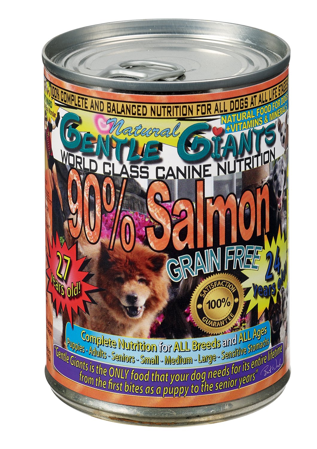 Gentle Giants All Natural Grain Free 90% Salmon (12 Case), 13 oz