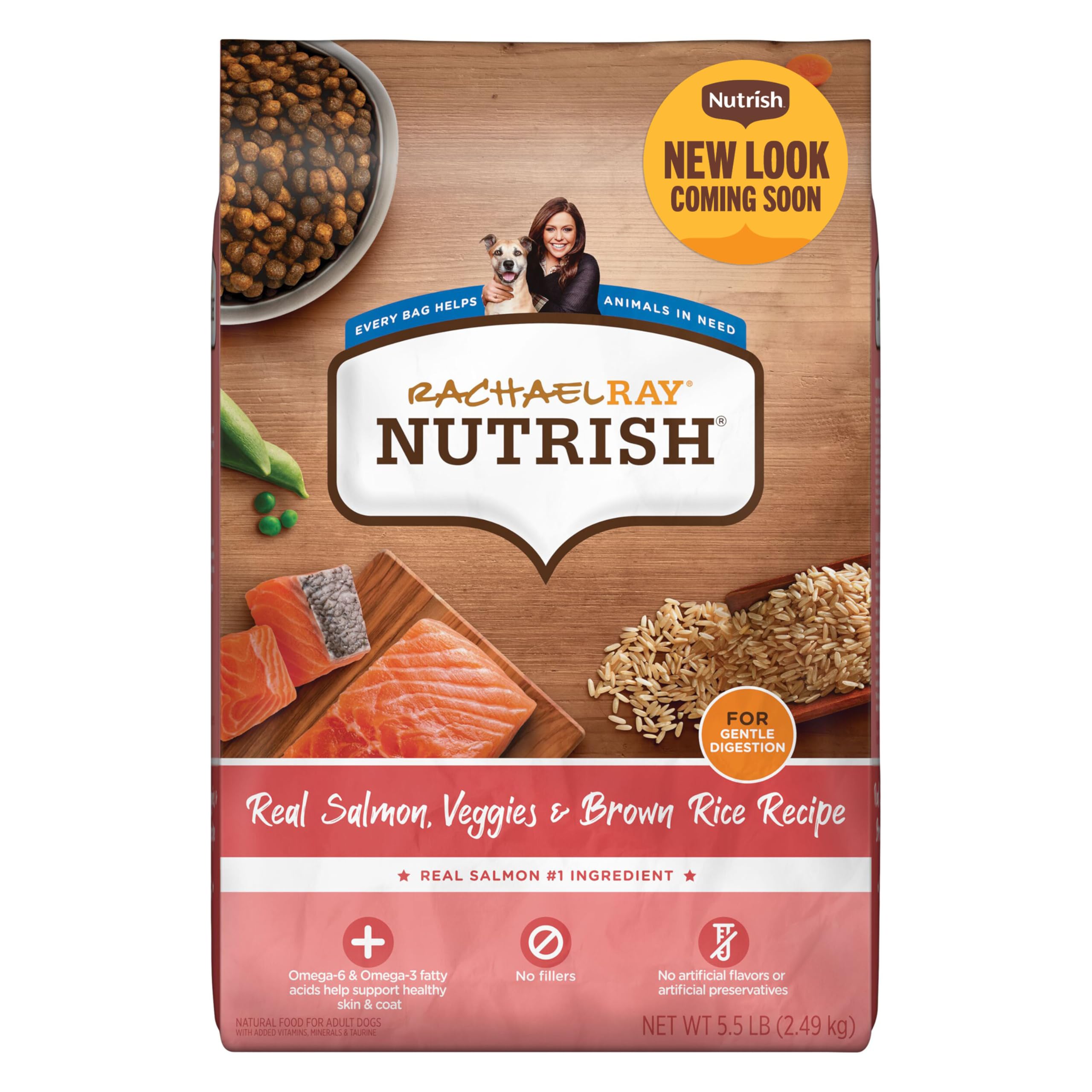 Nutrish Rachael Ray Real Salmon, Veggies & Brown Rice Recipe Dry Dog Food, 5.5 lb. Bag
