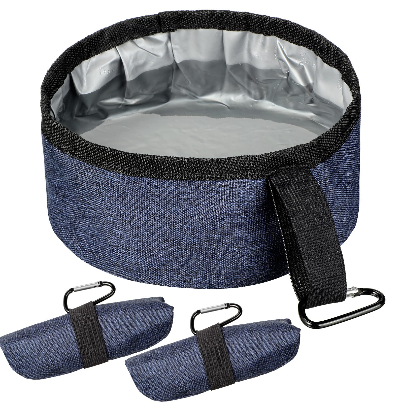 Meanplan 2 Pack Portable Dog Bowls Foldable Travel Dog Dish Portable Puppy Water and Food Bowl Pet Hiking Accessories for Small 
