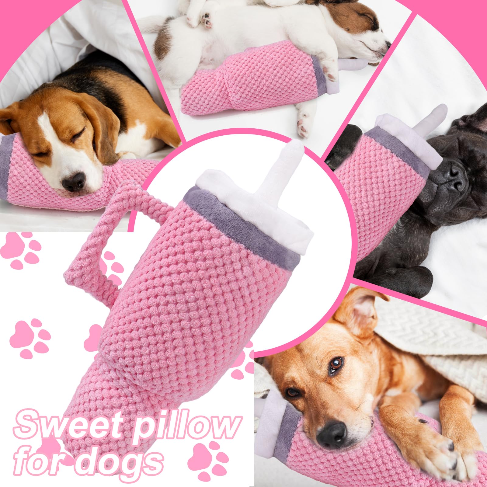 Baborui Quality Upgrade Cute Squeaky Dog Toys Tumbler, Soft Cup Funny Dog Toys For Aggressive Chewers, Safety Design Dog Toys Fo