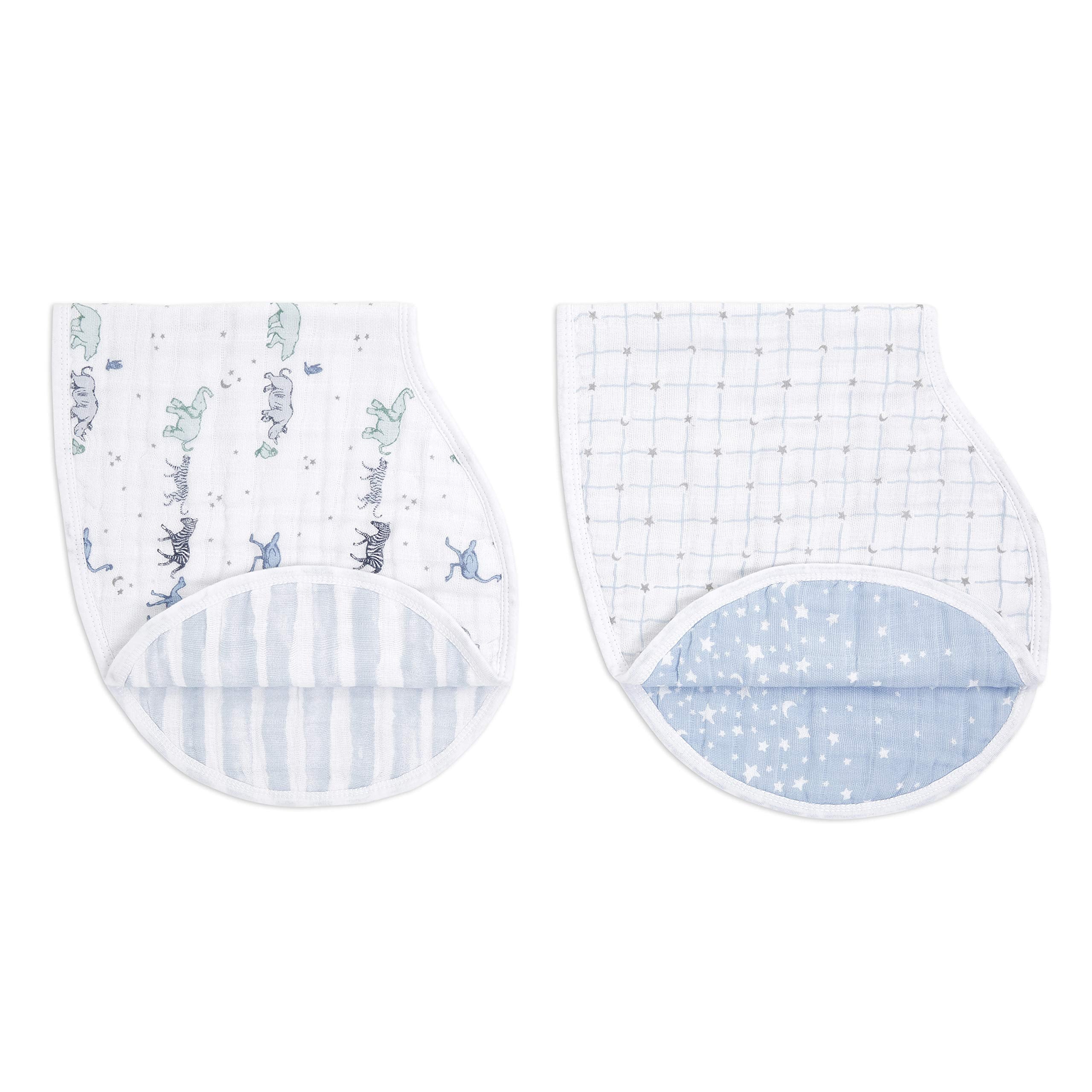 Aden  Anais 100 Cotton Muslin Burpy Bib - Multi-Use, Absorbent 4-Layer Burp Cloth And Full-Coverage Snap-Closure Baby Bib In One