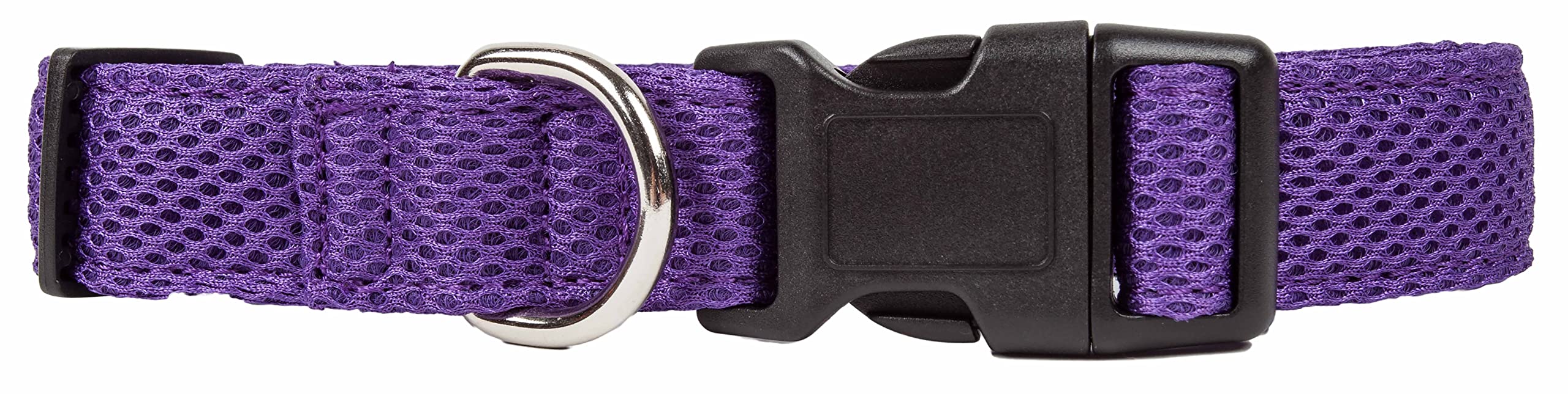 Pet Life Aero Mesh Dual Sided Adjustable Pet Collar, Small, Purple, Polyester, CL14PLSM, Breathable Design