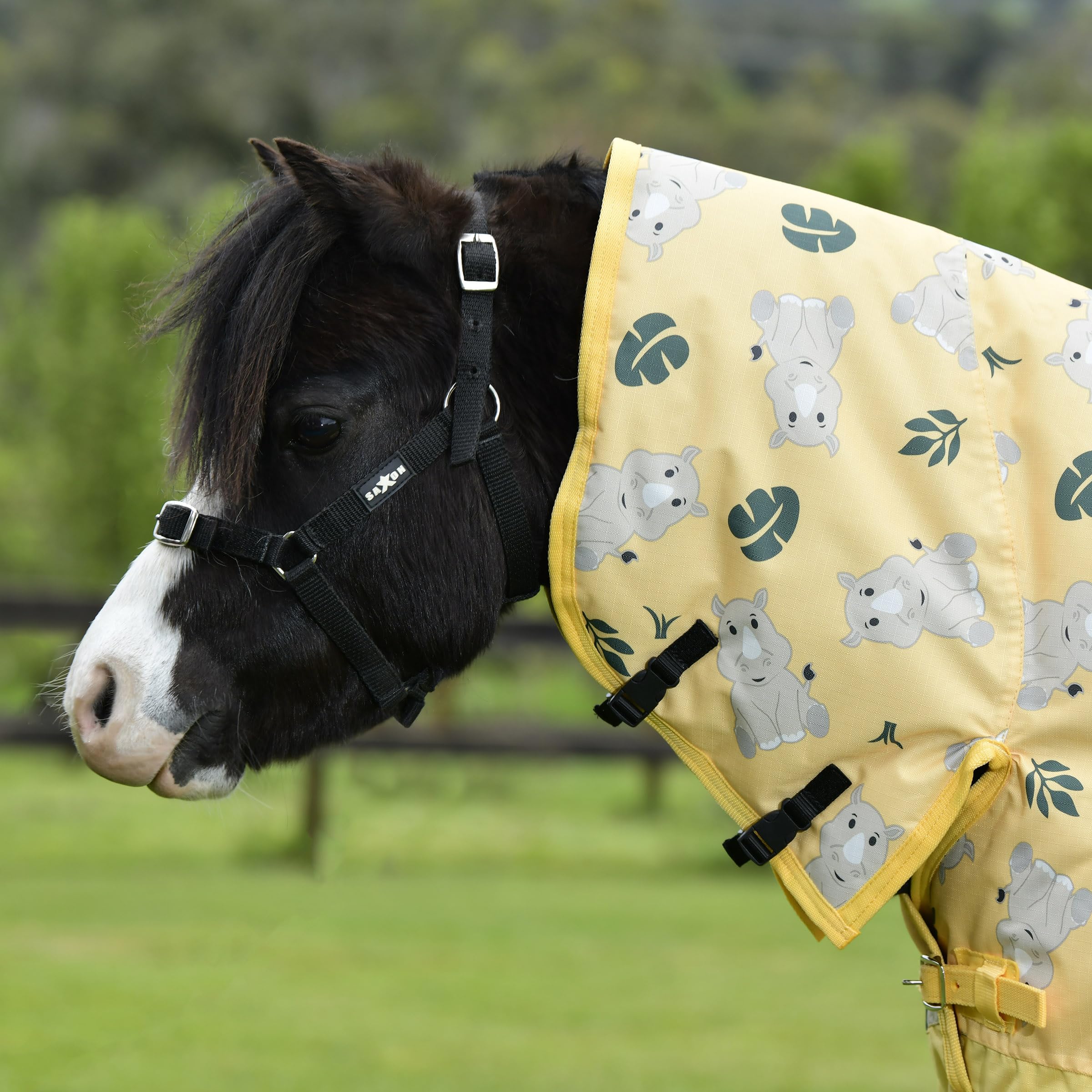Saxon 600D Pony Combo Neck Medium, Rhino Print, 36