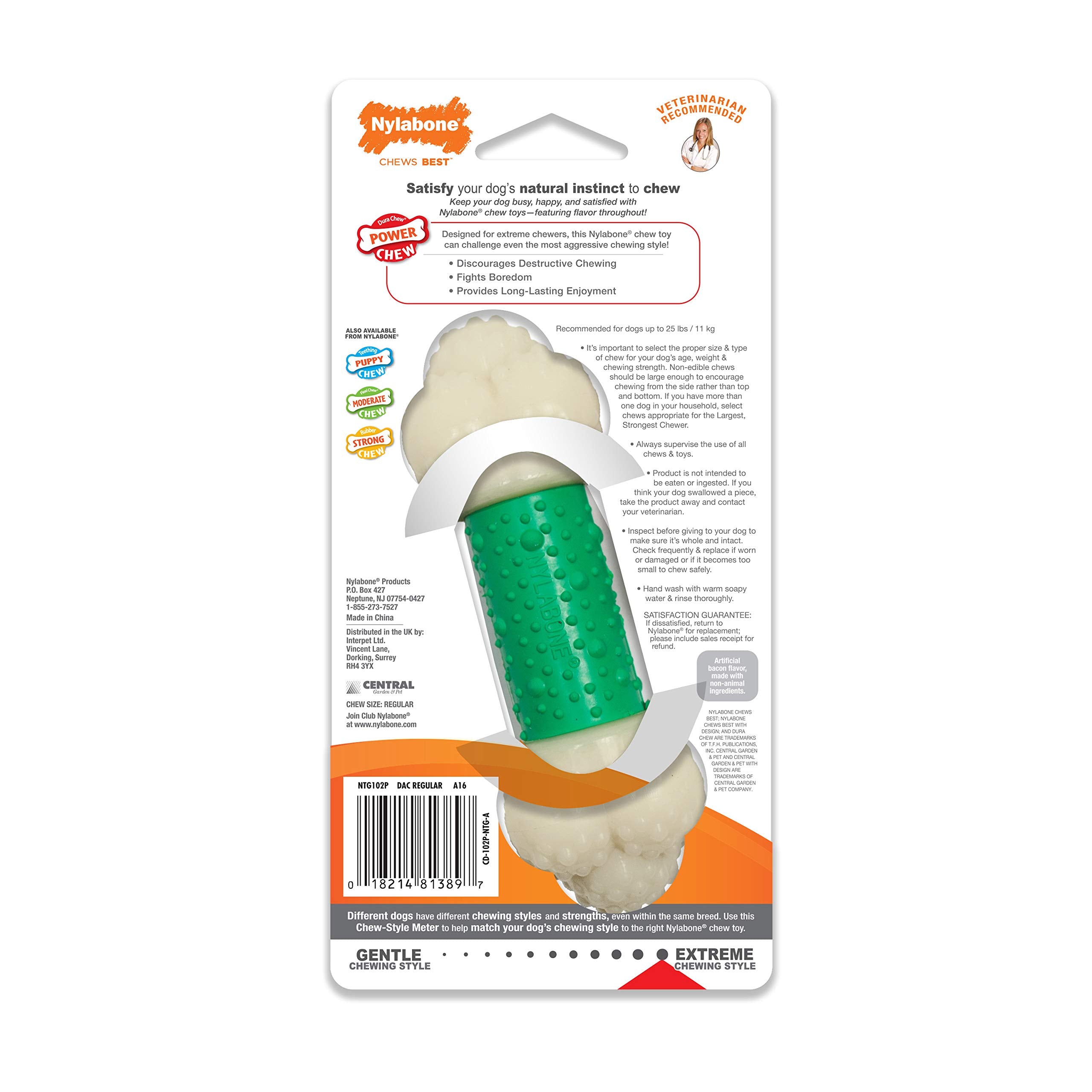 Nylabone Double Action Power Chew Durable Dog Toy Small - Up to 25 lbs.