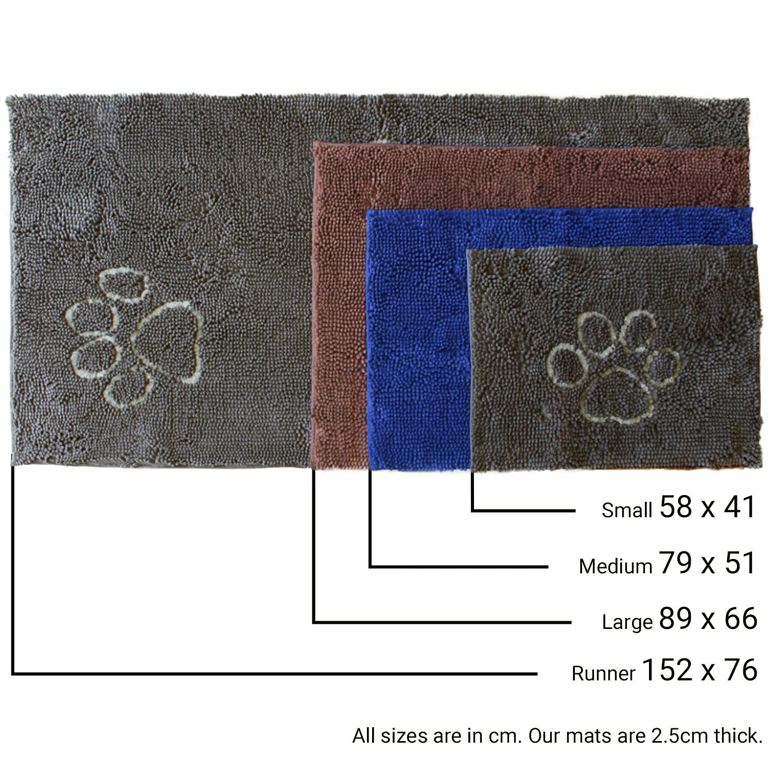 Dog Gone Smart Dirty Dog Doormat - Fast Drying Rug with Super Gripper Backing for Clean Floors - Super Absorbent and Machine Was