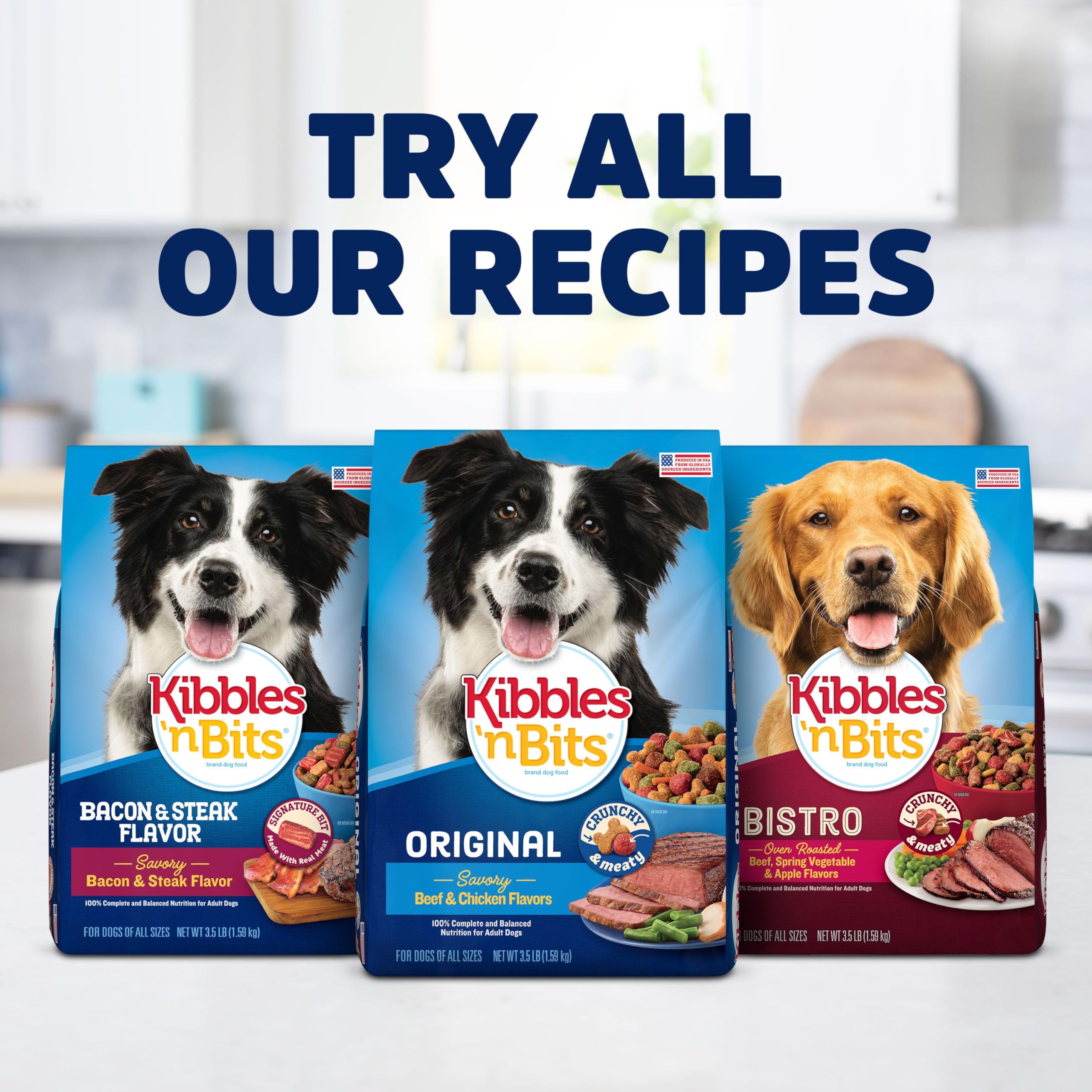 Kibbles 'n Bits Mini Bits Bacon & Steak Flavor Dry Dog Food, 16-Pound Bag for Small Breeds