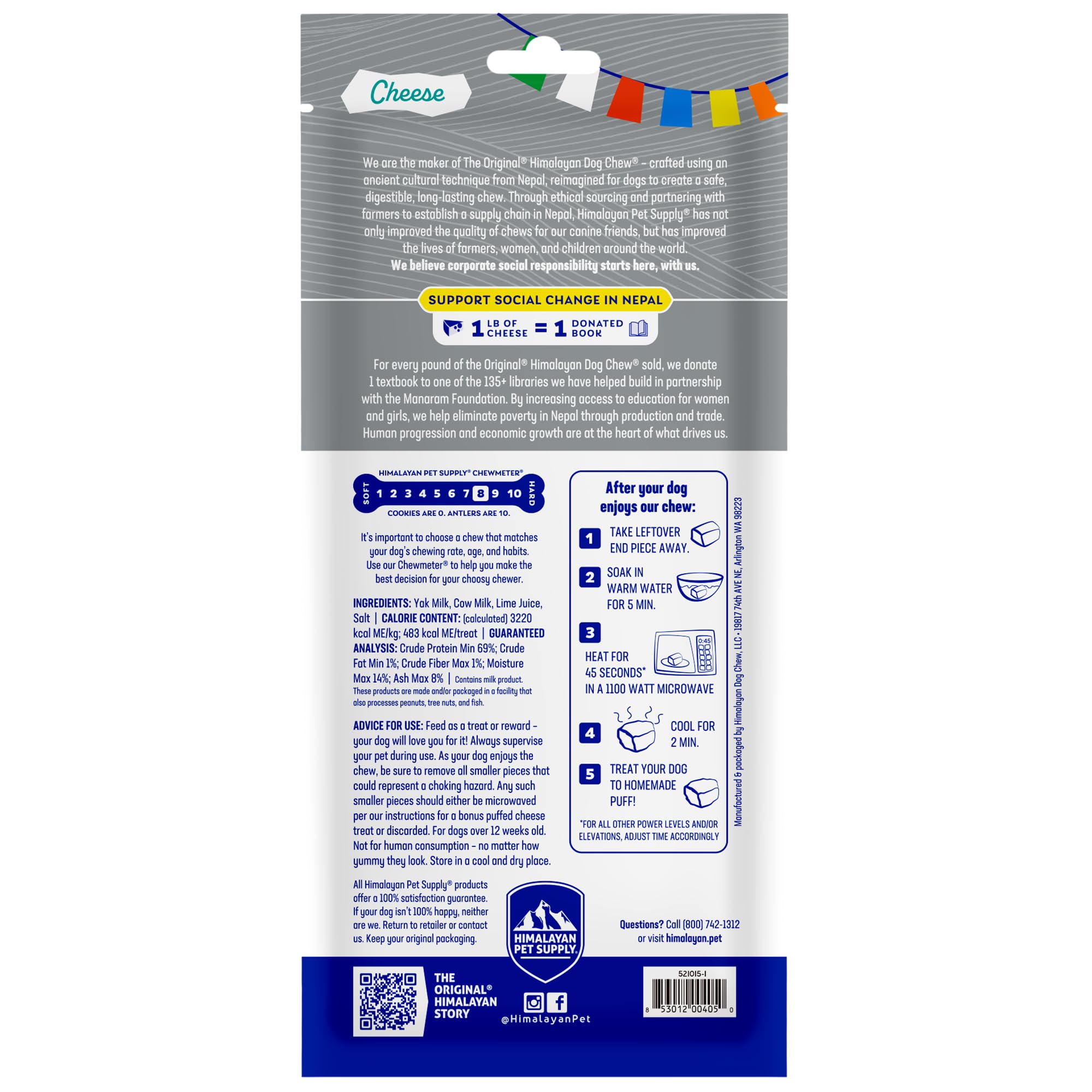 Himalayan Yak Cheese Dog Chews | Long Lasting-Stain Free-Protein Rich-Low Odor | 100% Natural, Healthy & Safe | No Lactose, Glut