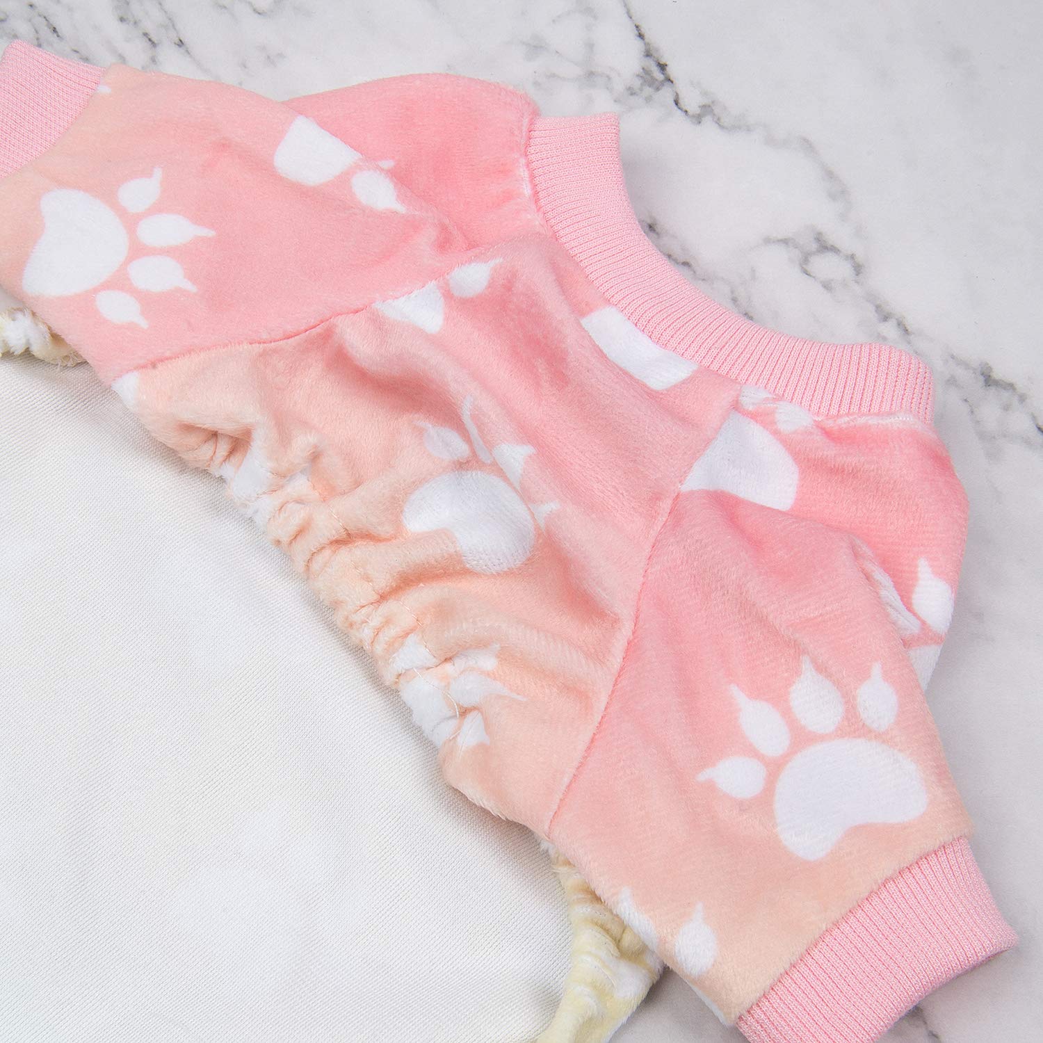 Cutebone Soft Dog Pajamas Gradient Footprint Doggy Shirts For Large Puppies P09Xxl