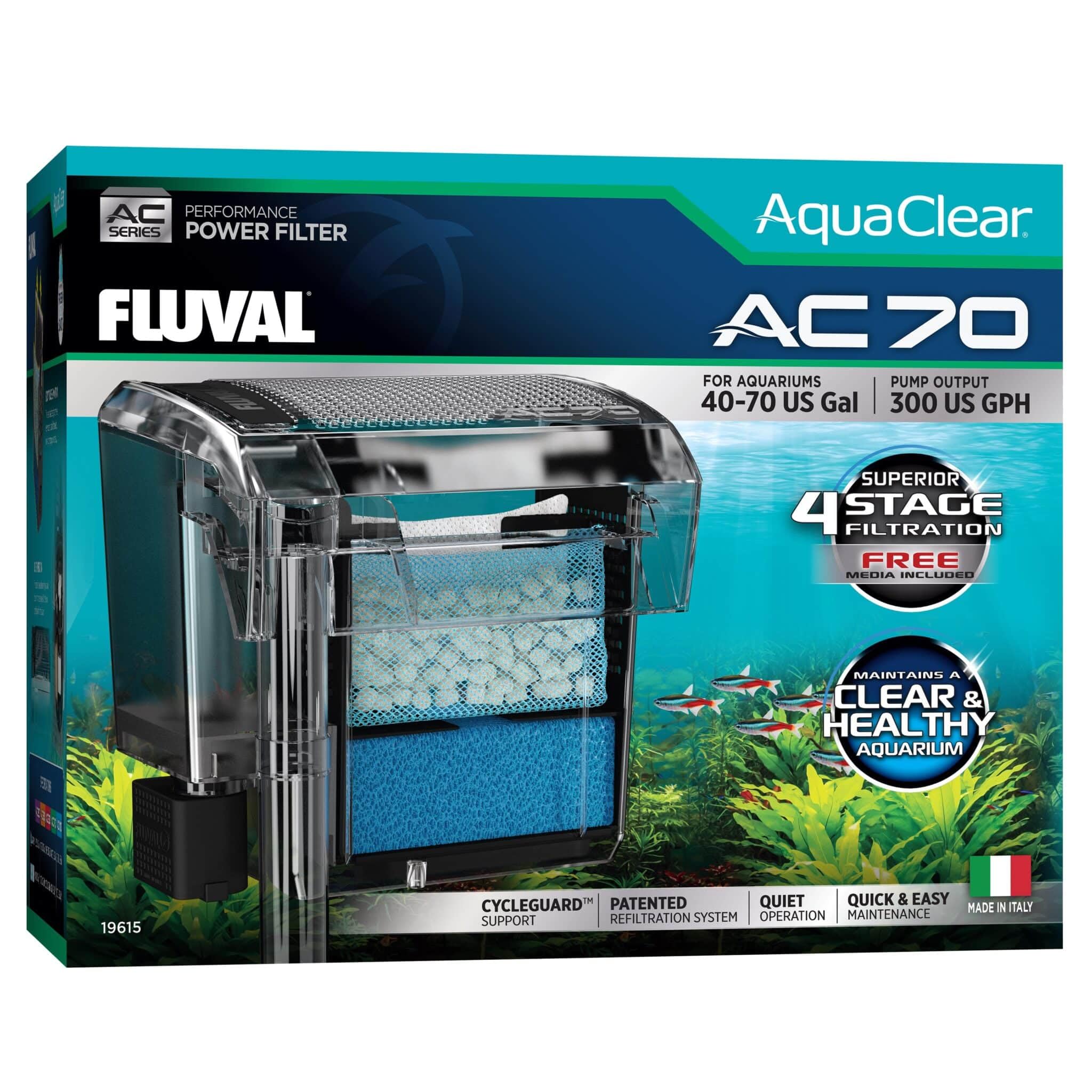 Fluval - Clear for AC70/AC110 Power Filter, 10.8 oz / 310 g, 2-Pack - Improves Fish Health, for Use in Freshwater & Saltwater Aq