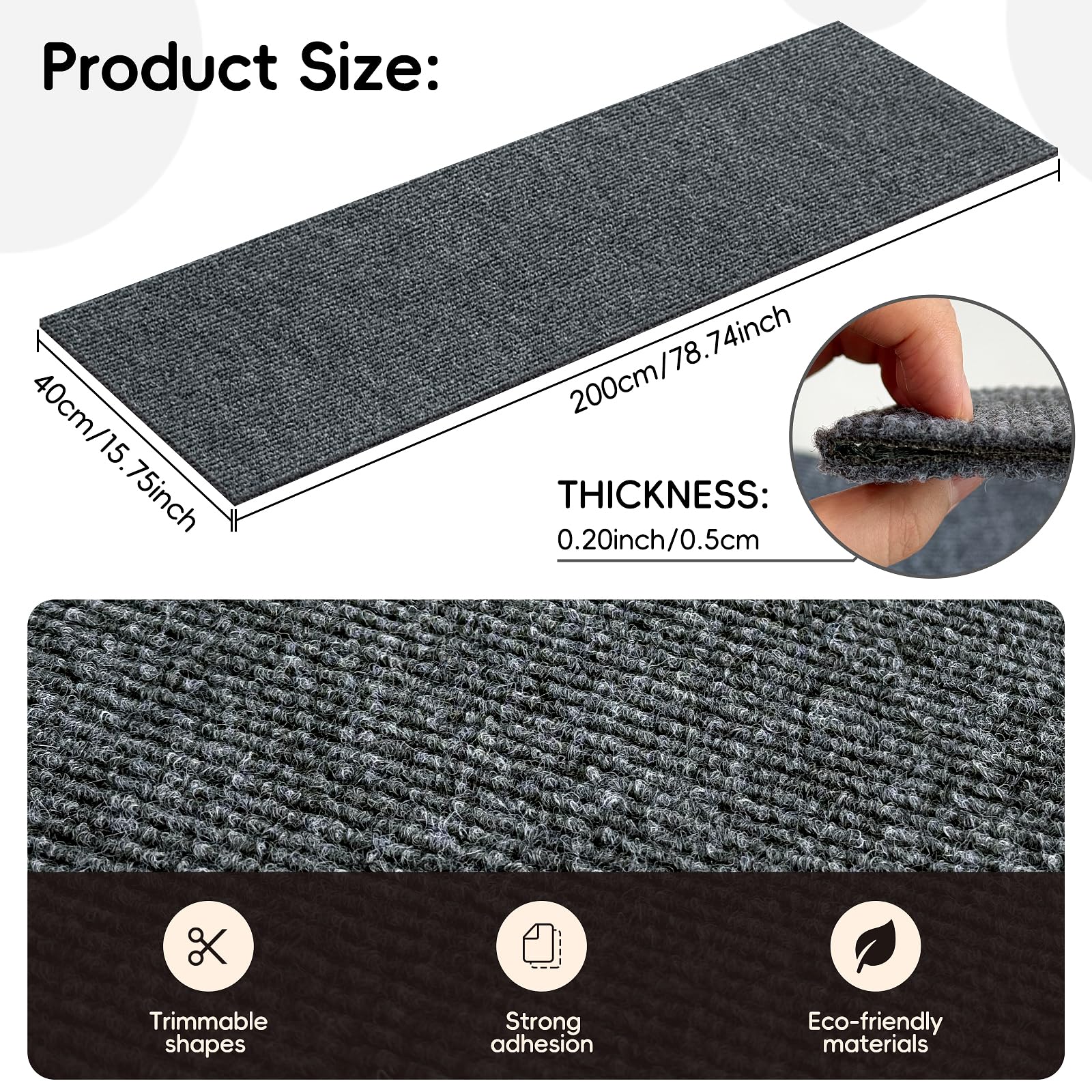 Anti Cat Scratch Furniture Protector,Durable Couch Protector From Cat Claws,Trimmable Diy Cat Scratch Carpet Mat For Leather,Sof
