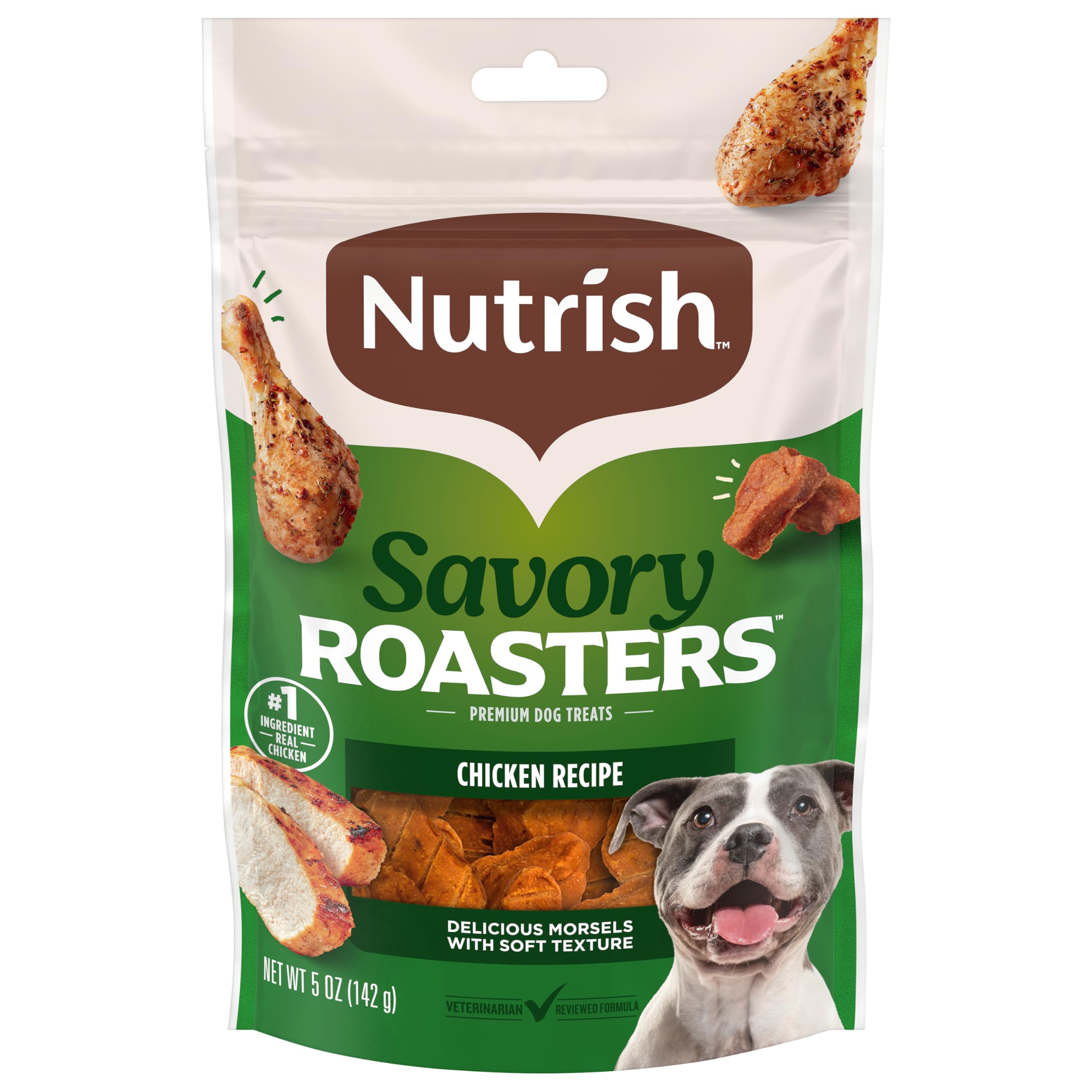 Nutrish Rachael Ray Savory Roasters Real Meat Dog Treats, Roasted Chicken Recipe, 5 Ounces (Pack of 5), Grain Free