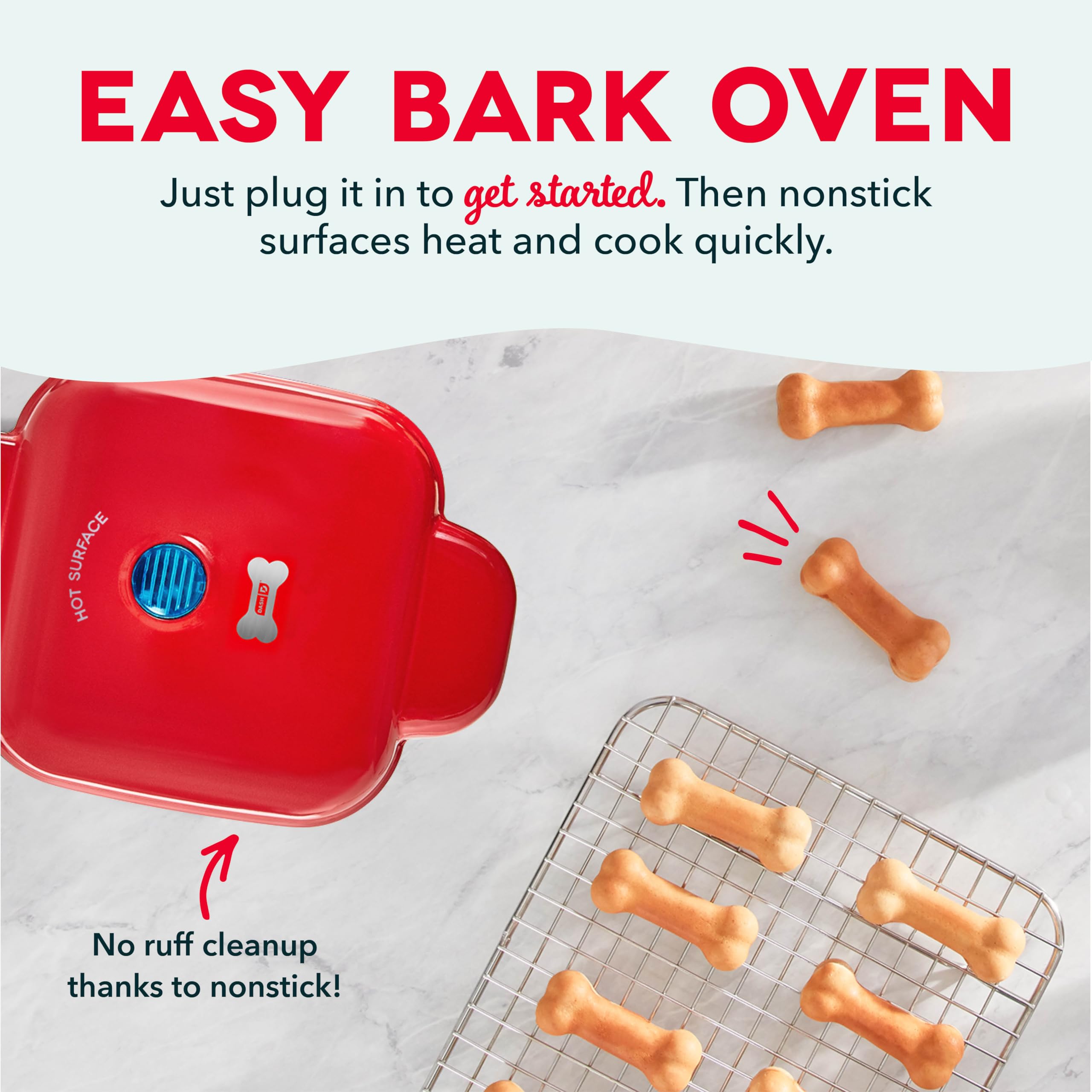 DASH Mini Dog Treat Maker, Small, Red