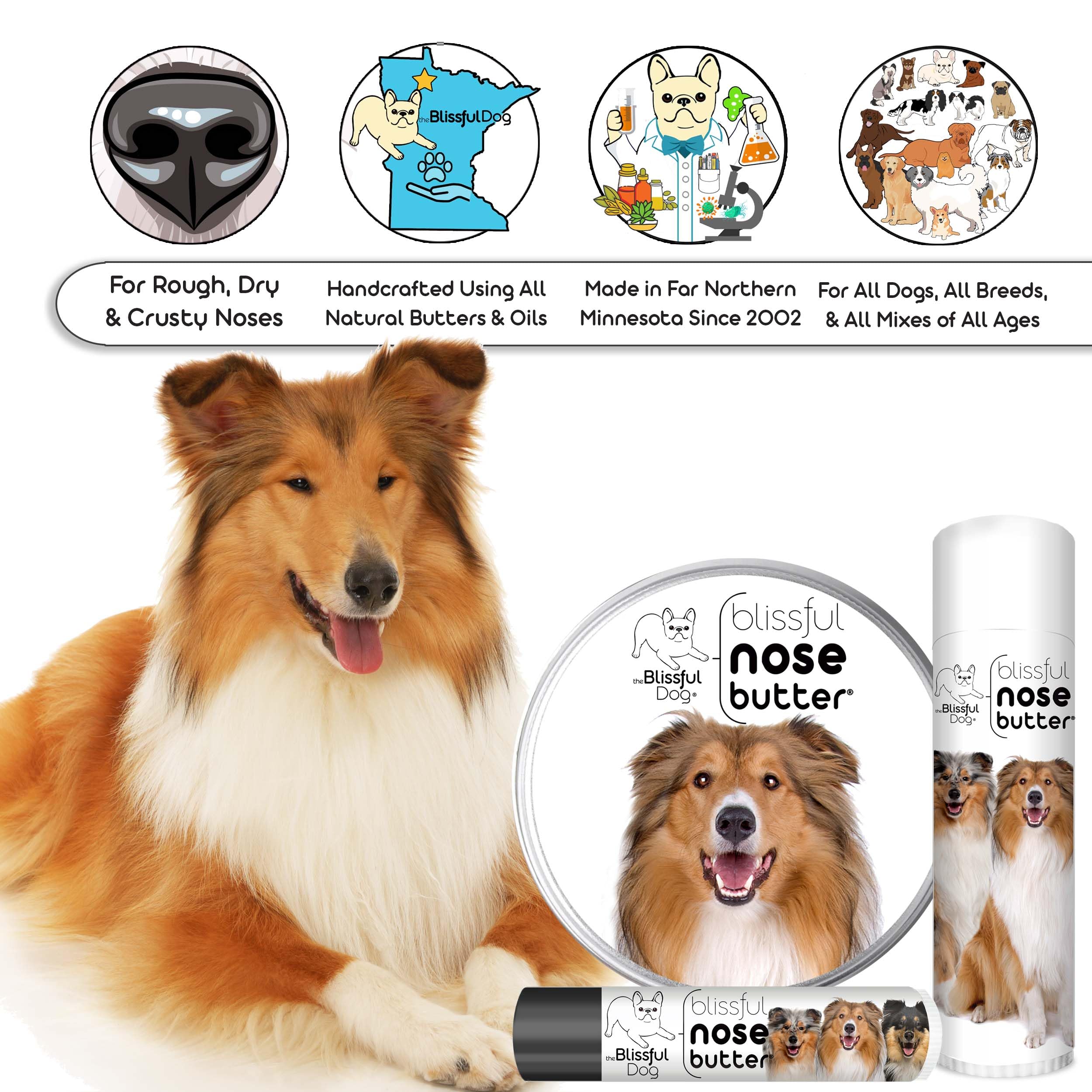 The Blissful Dog Collie Nose Butter - Unscented, 1 Ounce, Model UNSC-1OZ-COLLIE