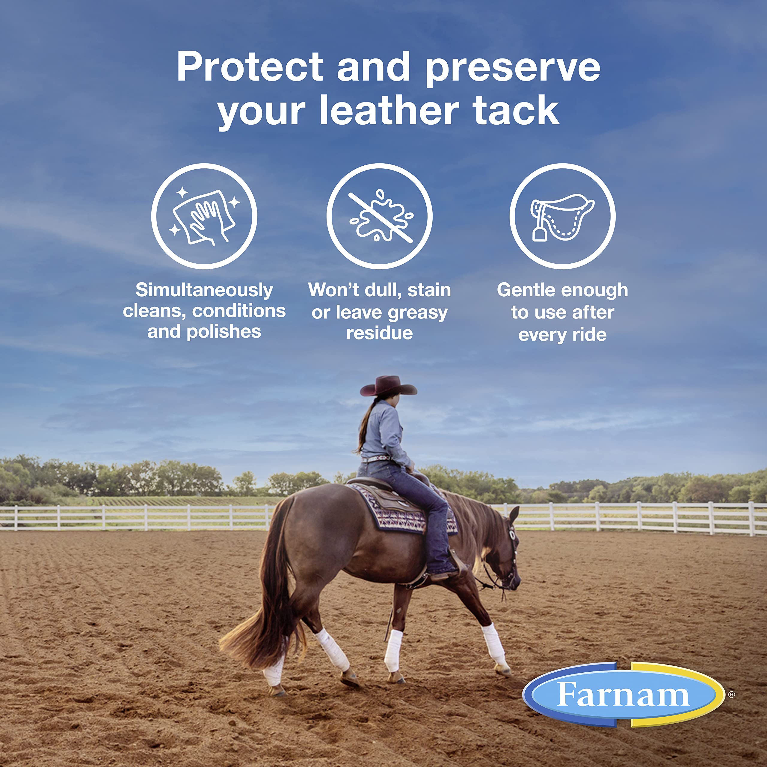 Farnam Leather New Easy-Polishing Glycerine Saddle Soap And Leather Saddle Cleaner, Protects And Preserves Leather, Cleans, Conditions And Polishes, 64 Oz.