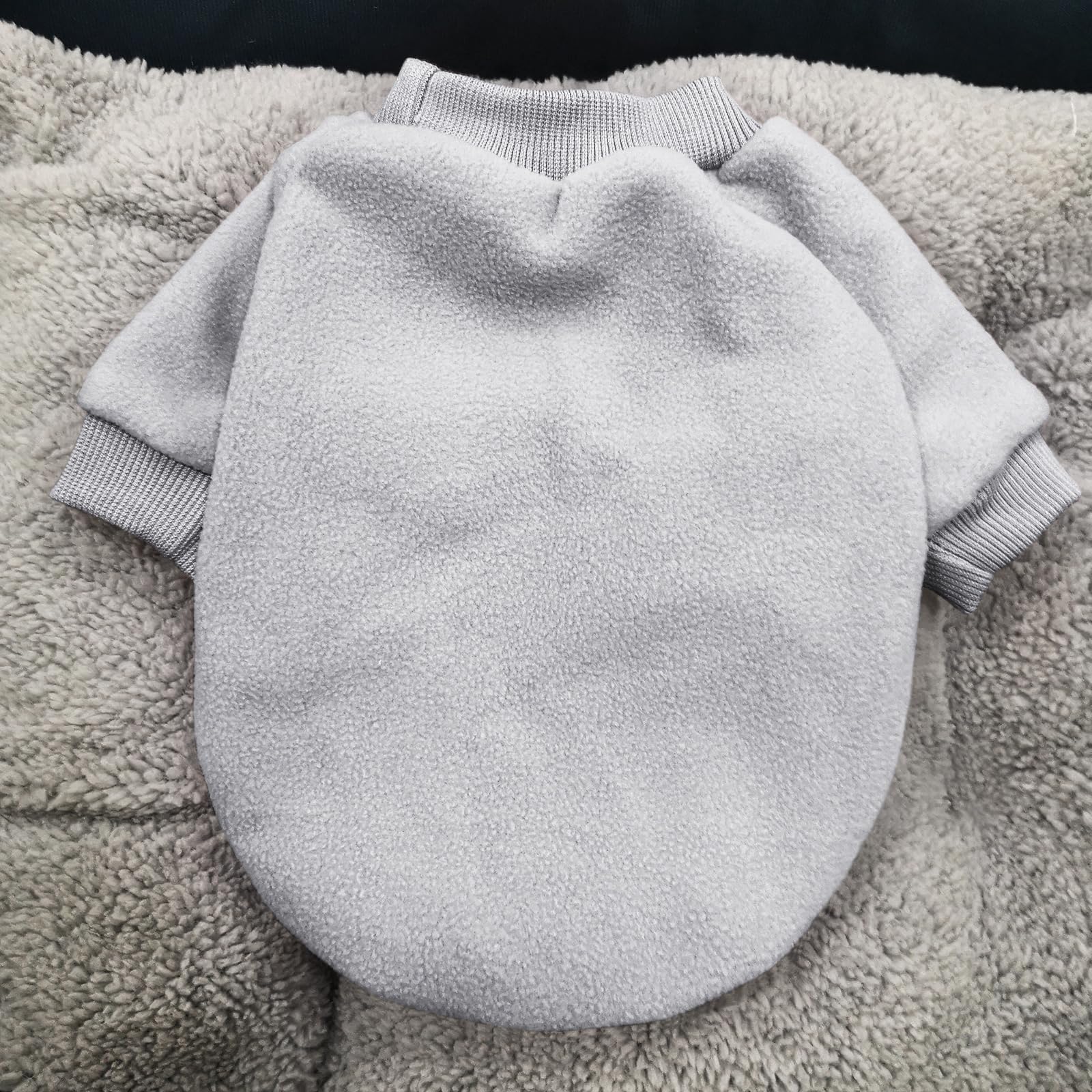 Idepet Dog Fleece Sweater - Soft Puppy Sweater & Cat Apparel - Warm Winter Shirt (Grey, Small)