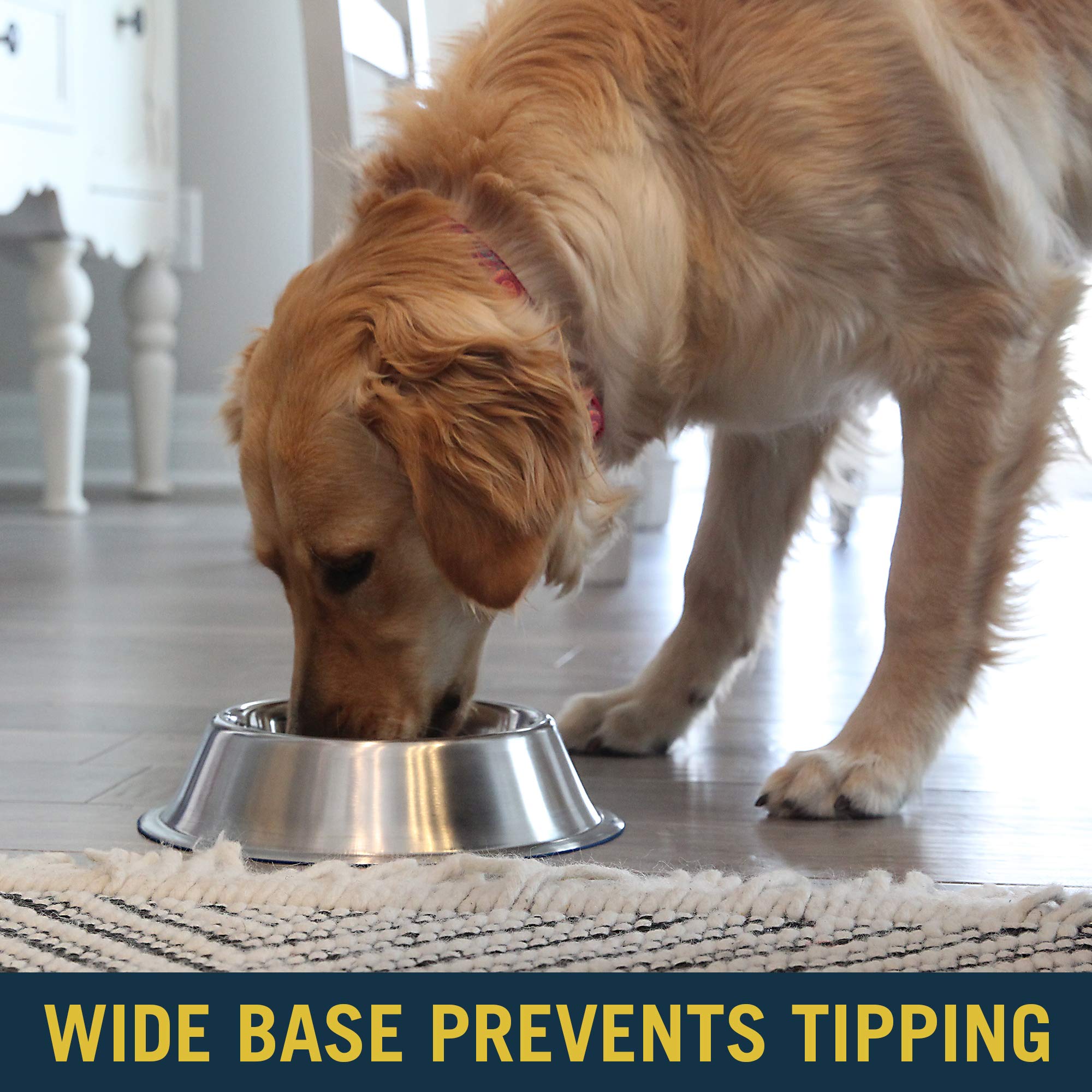 OurPets DuraPet Premium Dishwasher Safe Stainless Steel Dog Bowl for Food or Water [Multiple Sizes for Small to Large Dogs] in T