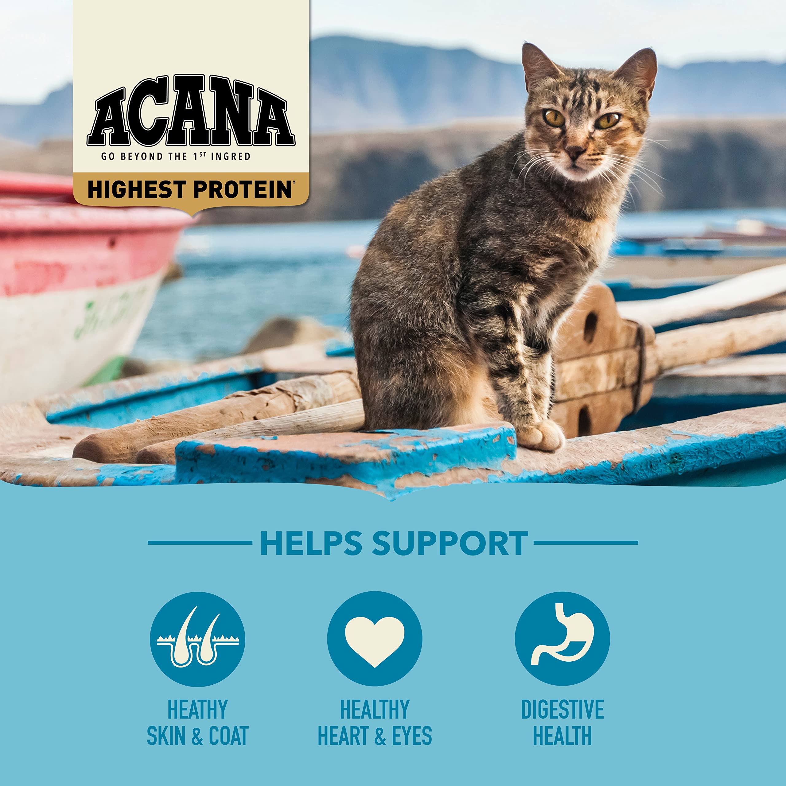 ACANA Highest Protein Dry Cat Food, Wild Atlantic, Grain Free Saltwater Fish With Freeze-Dried Liver Recipe, 10lb