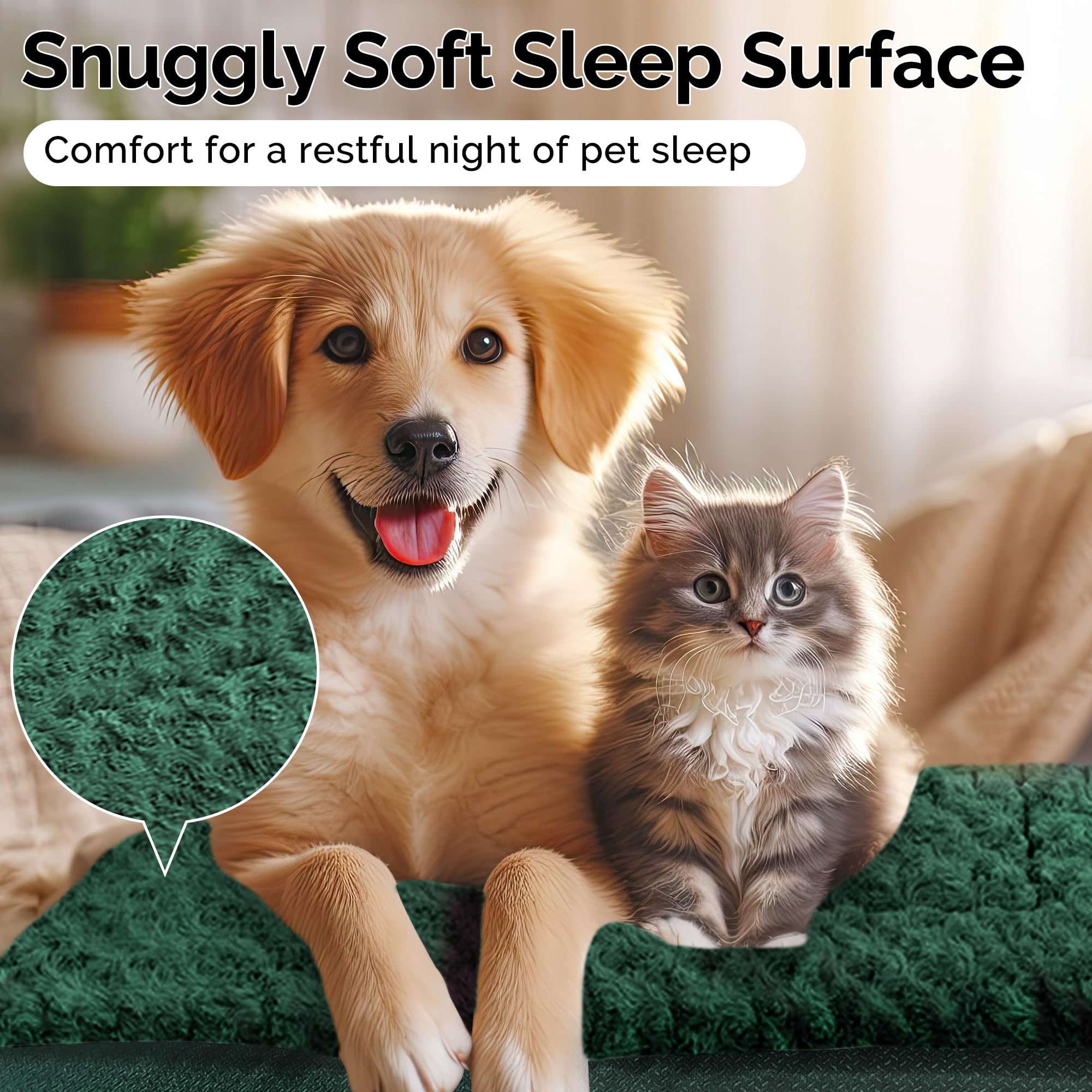 Dog Beds Crate Pad, Dog Bed Mat For Large Dogs Sleeping, Soft, Durable, Washable & Anti-Slip Crate Pads, Reversible Kennel Mat (