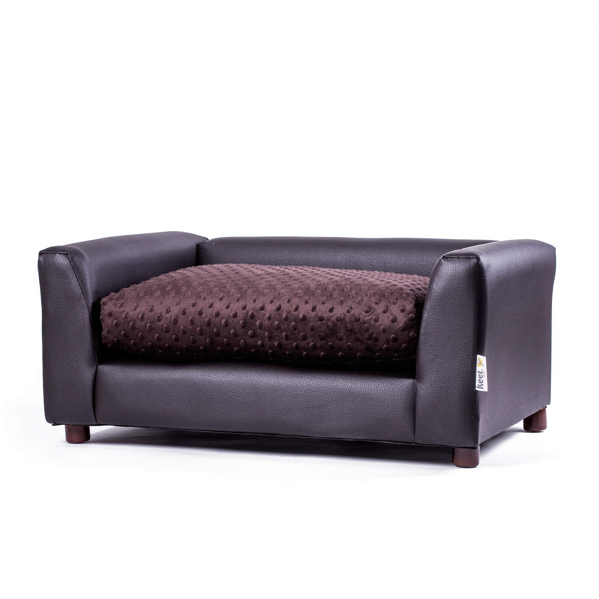 Keet Fluffy Deluxe Pet Bed, Chocolate, Medium