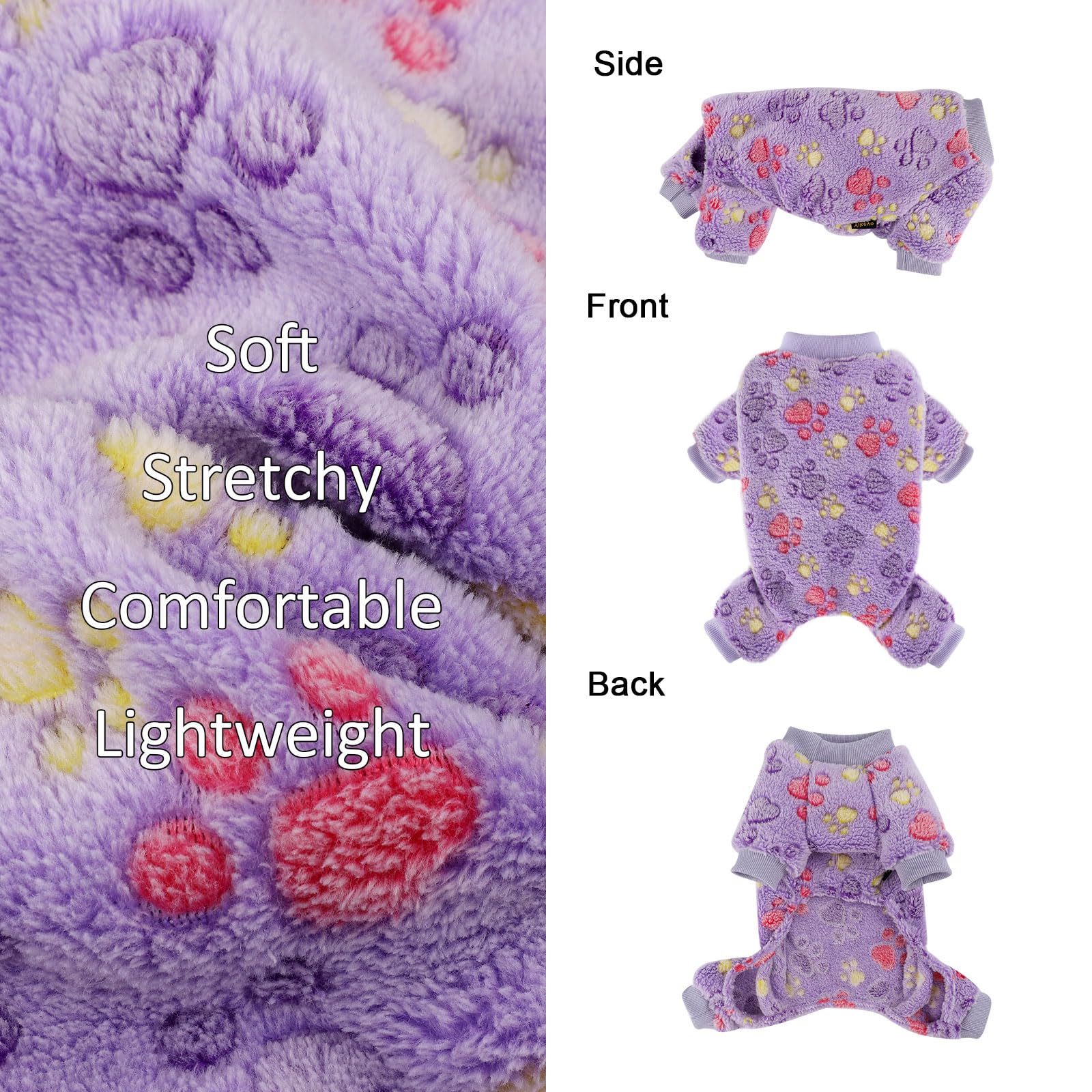 Kosiyi Dog Clothes For Small Dogs Fall Winter Fleece Dog Sweaters For Small Dogs Girl Boy, Lightweight Warm Paw Print Puppy Paja