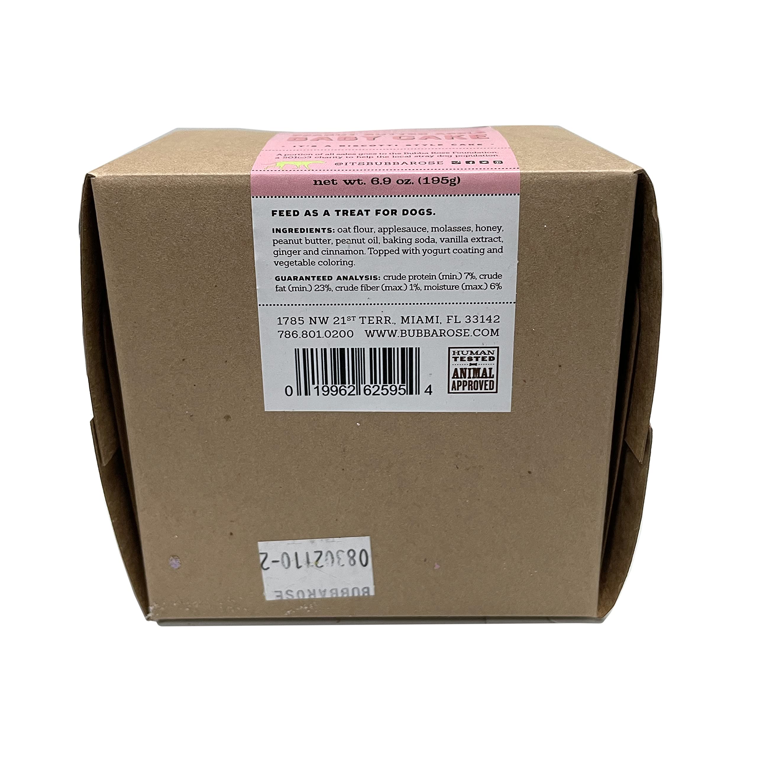 Bubba Rose Biscuit Company: Pink Dog Birthday Baby Cake - Crunchy Biscuit Texture - Natural Gourmet Pet Treat - Dog Cake - 3 inc
