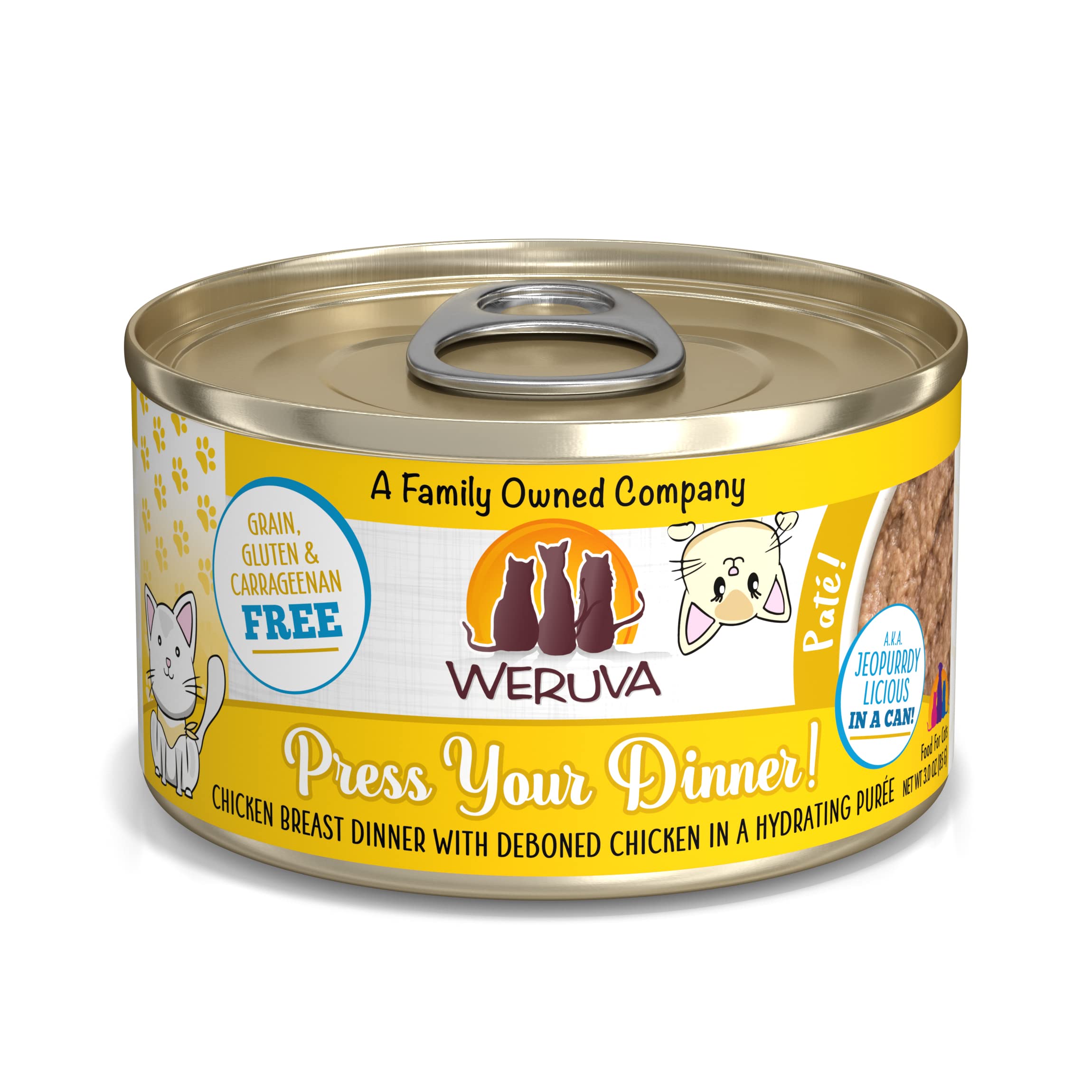 Weruva Classic Cat Pat  , Press Your Dinner with Chicken, 3oz Can (Pack of 12)