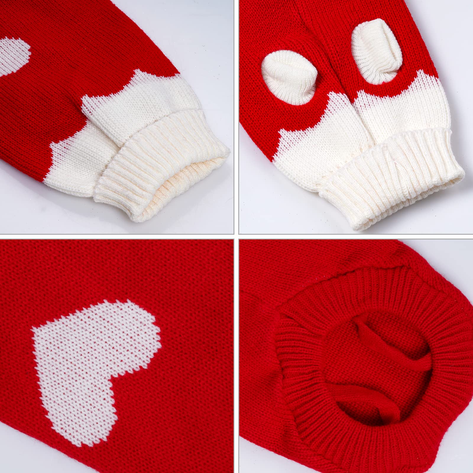 Topbuti Pet Dog Knitted Sweaters Knitwear Turtleneck Pajamas Soft Winter Warm Puppy Valentine Clothing Christmas Clothes Heart Doggie Apparel For Cats Dogs (S)