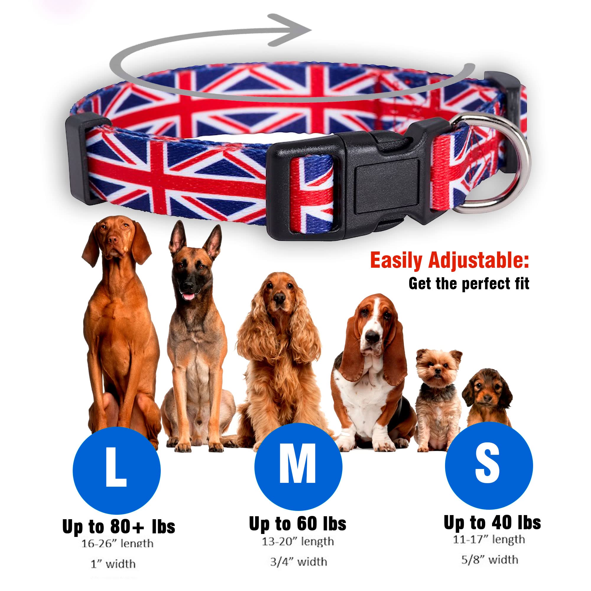 Native Pup Union Jack Uk British Flag Dog Collar(Uk, Small)