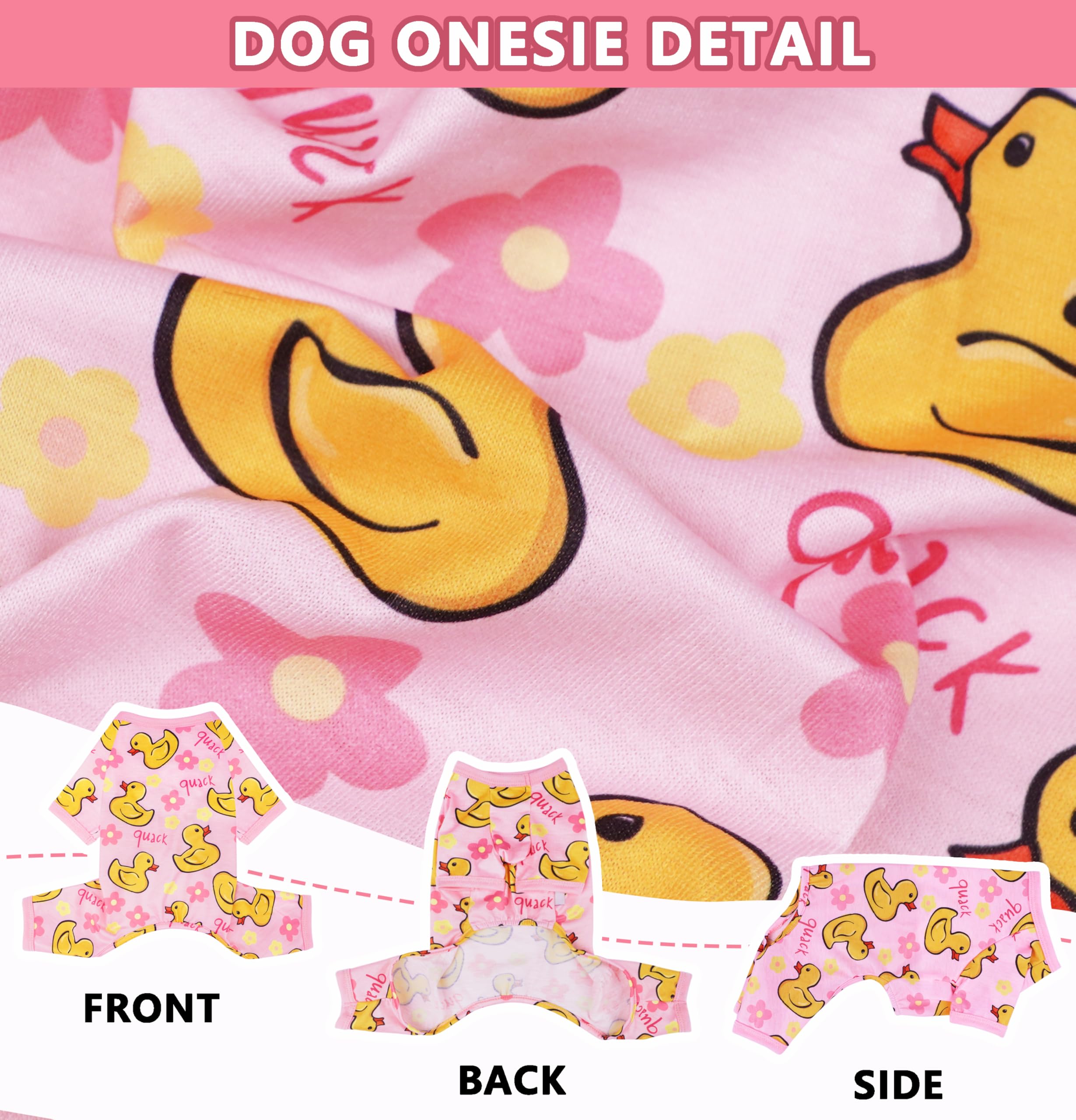 Dog Pajamas For Small Dogs Stretchy Chihuahua Clothes Summer Doggie Onesie Cute Puppy Pjs Girl Boy Pet Clothing Cat Onesie (Duck