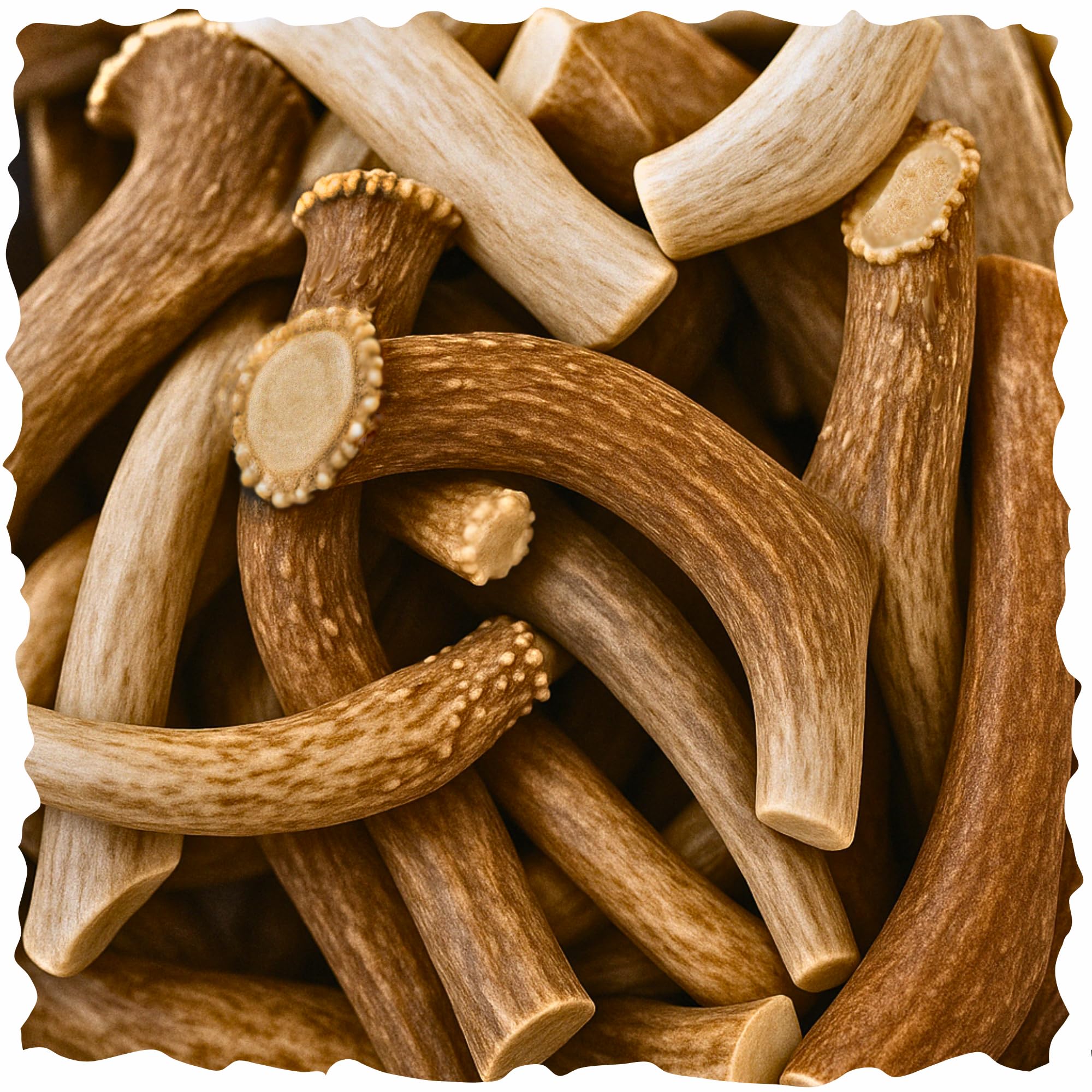 WhiteTail Naturals Premium Whole Elk Antlers for Dogs (1 Pound Pack) Natural Dog Chews | Naturally Shed Antler Horn | 6 to 8 Inc